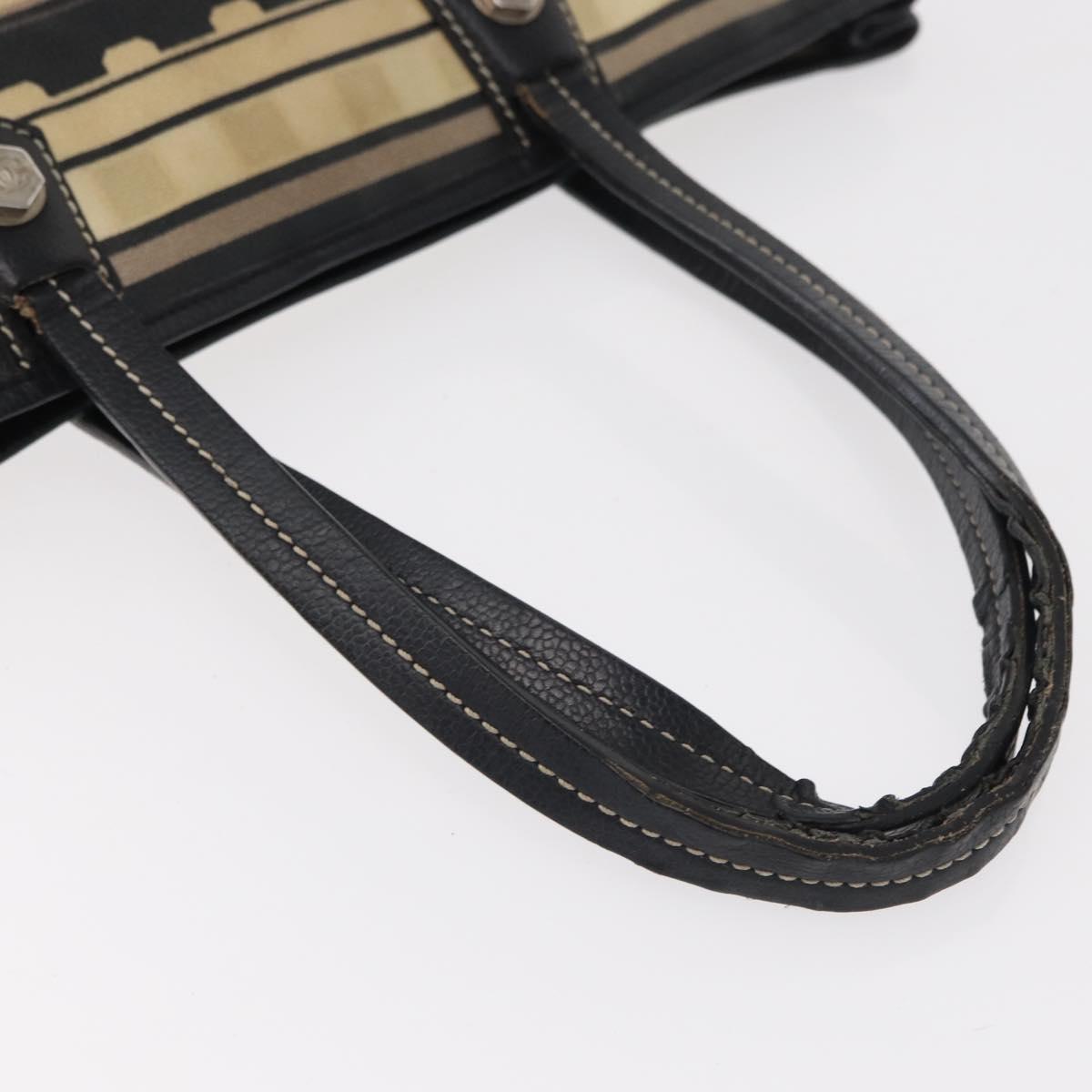 CHANEL Central Station Tote Bag PVC Canvas Black Silver CC Auth 152594