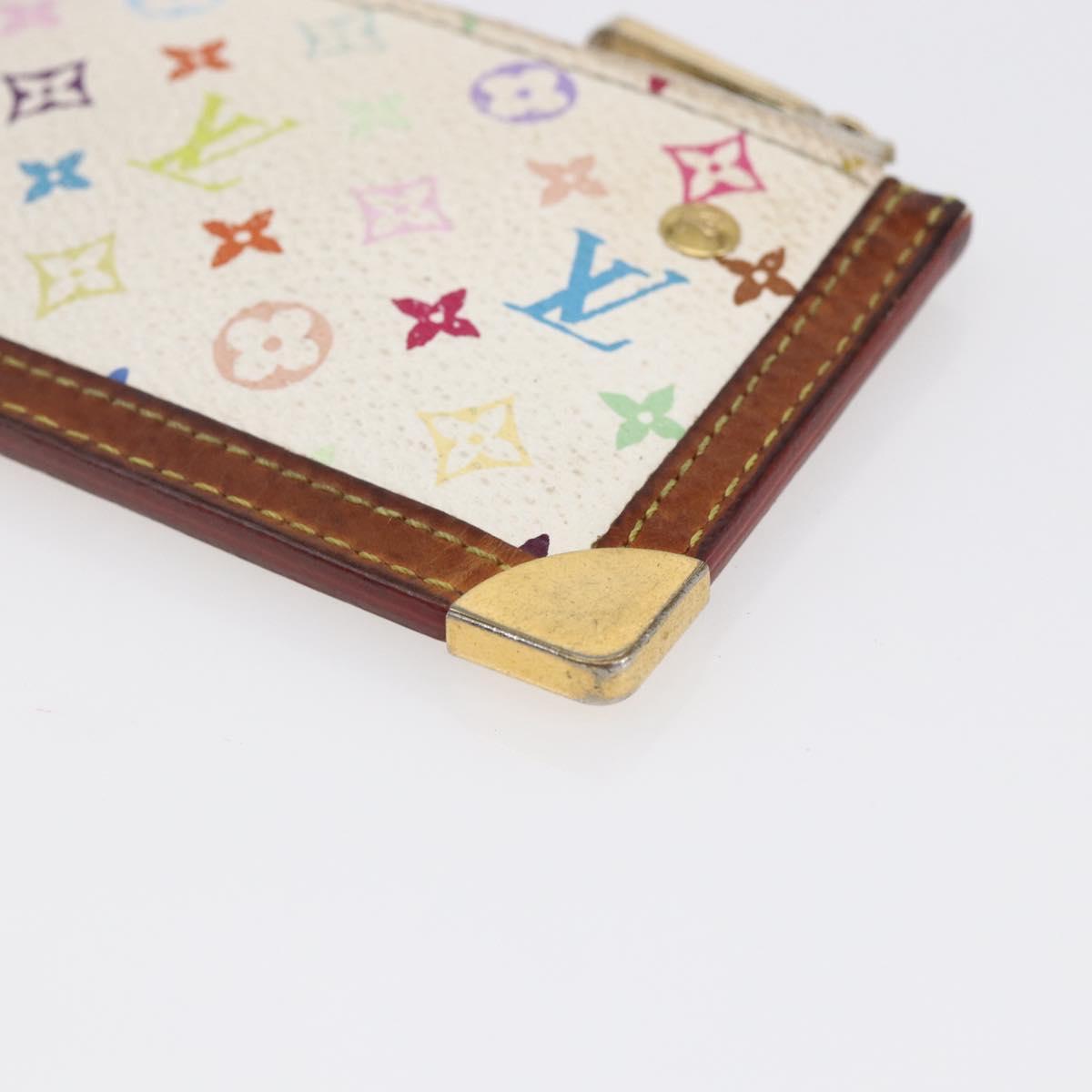LOUIS VUITTON Monogram Multicolor Pochette Cles Purse White M92655 Auth 152602