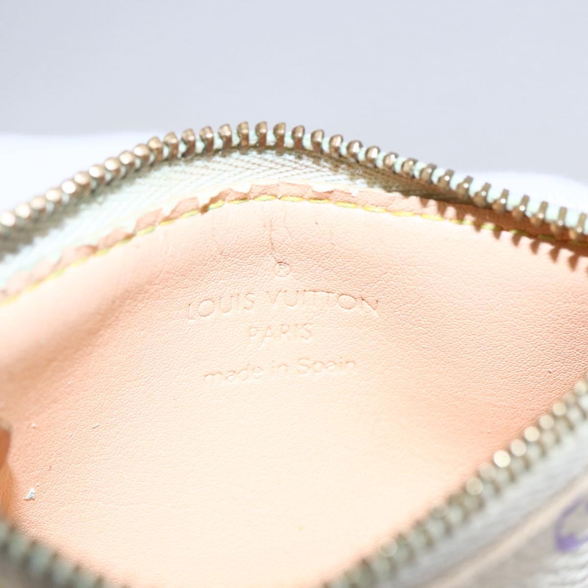 LOUIS VUITTON Monogram Multicolor Pochette Cles Purse White M92655 Auth 152602