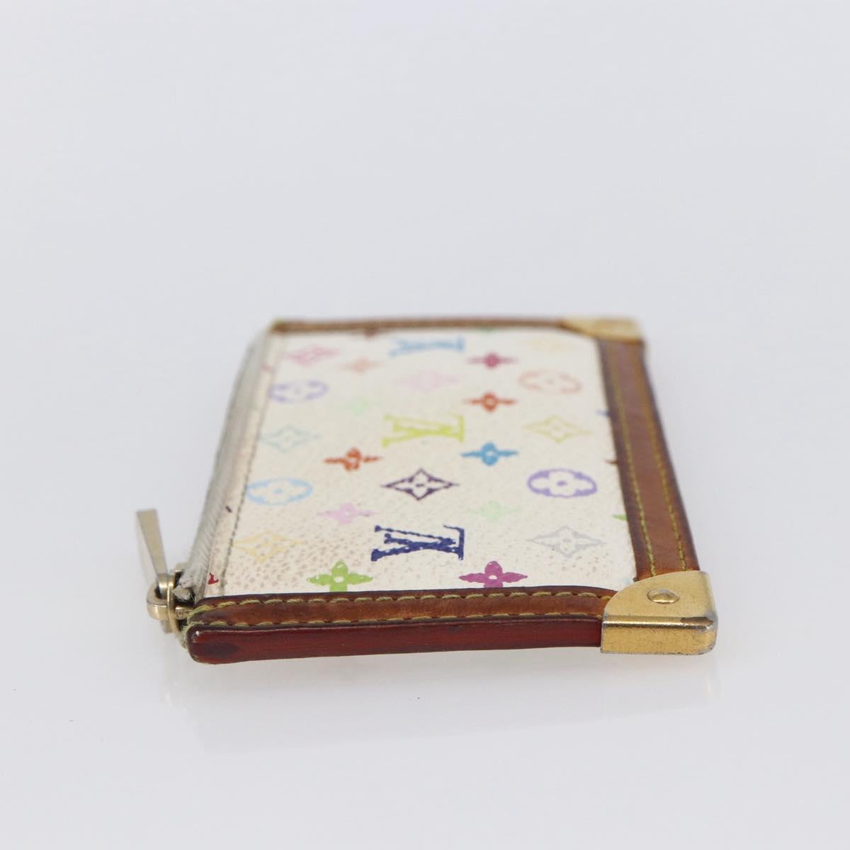 LOUIS VUITTON Monogram Multicolor Pochette Cles Purse White M92655 Auth 152602