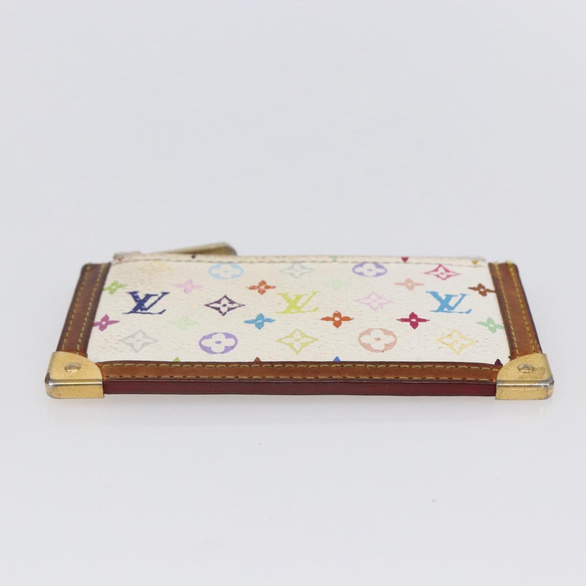 LOUIS VUITTON Monogram Multicolor Pochette Cles Purse White M92655 Auth 152602