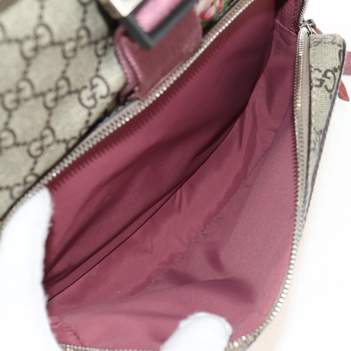 GUCCI GG Blooms Backpack PVC Beige Silver 405019 Auth 152607V