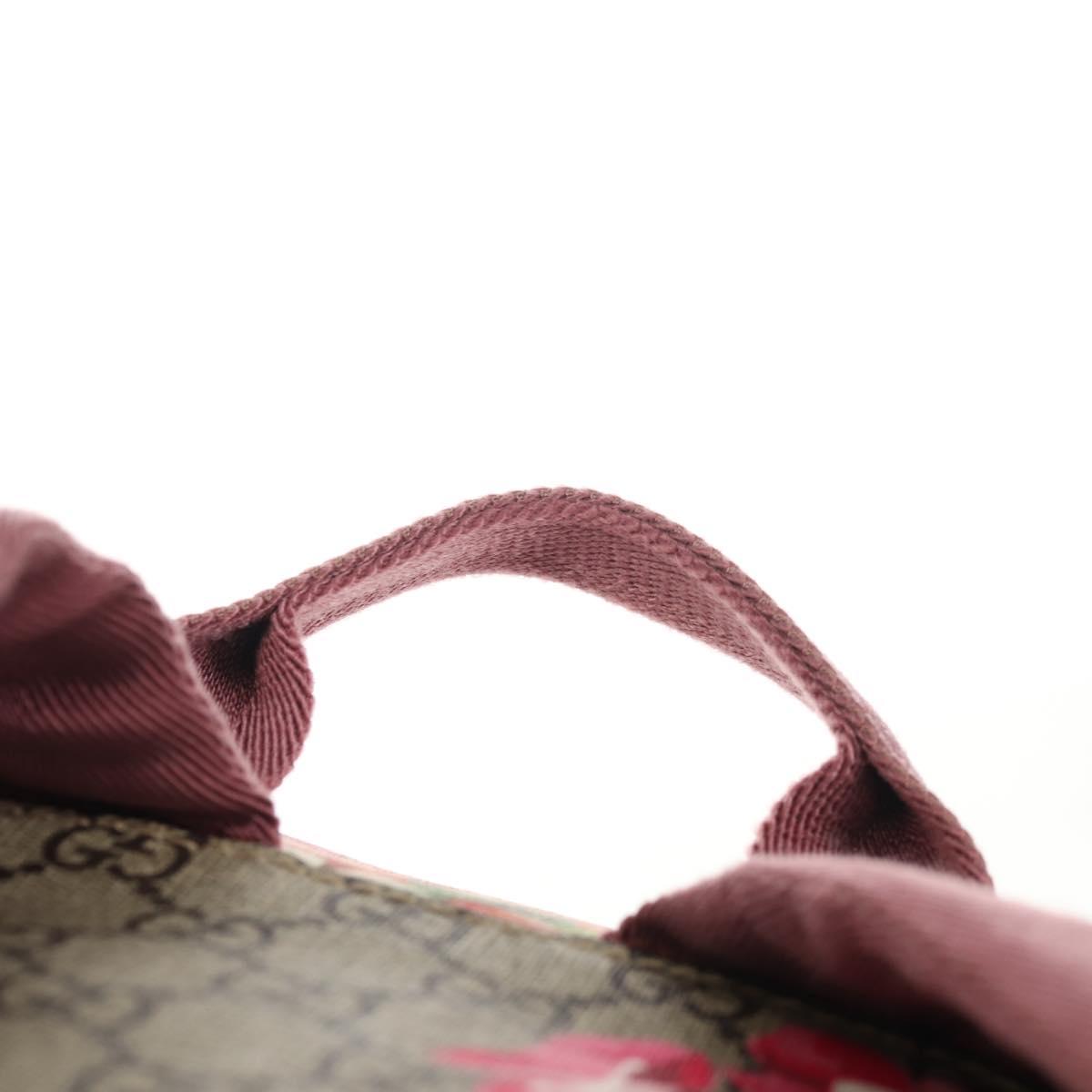 GUCCI GG Blooms Backpack PVC Beige Silver 405019 Auth 152607A