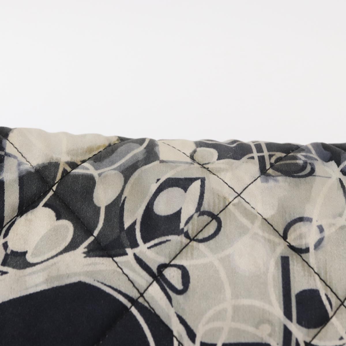 CHANEL Matelasse Chain Shoulder Bag Satin Black Silver CC Auth 152608A