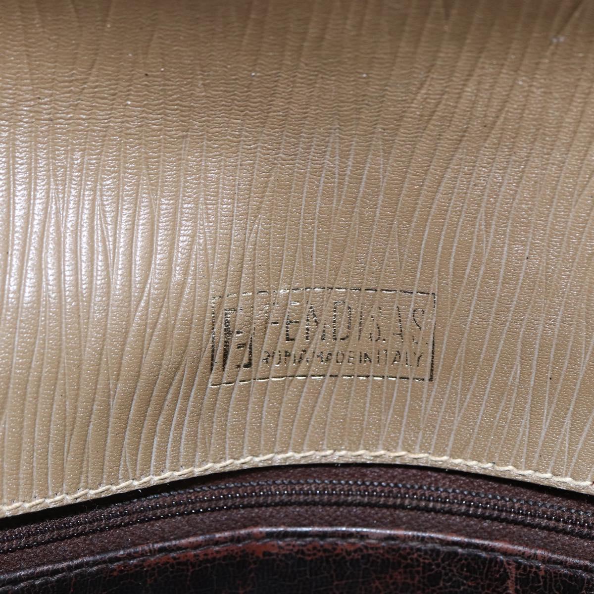 FENDI Zucchino Canvas Shoulder Bag Beige Auth 152611