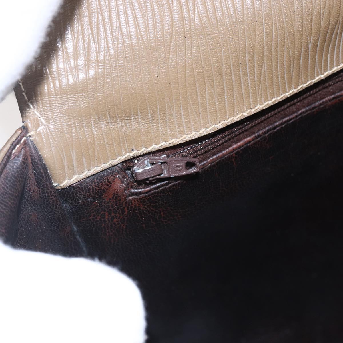 FENDI Zucchino Canvas Shoulder Bag Beige Auth 152611