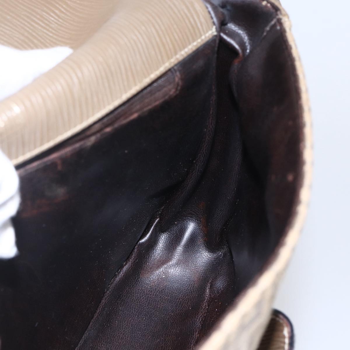 FENDI Zucchino Canvas Shoulder Bag Beige Auth 152611