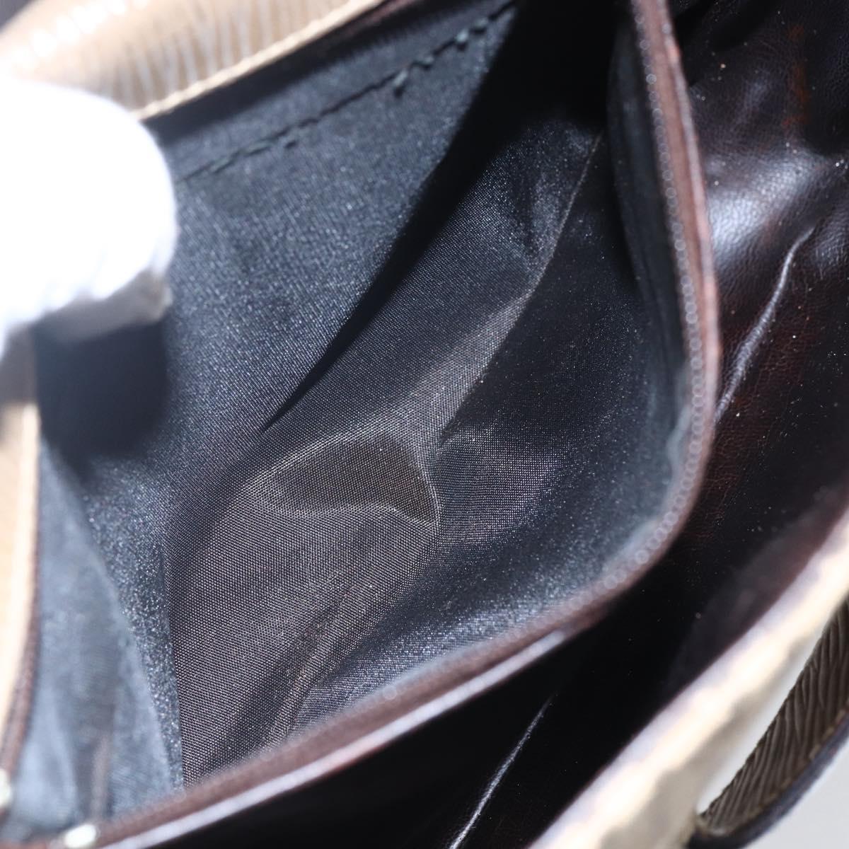 FENDI Zucchino Canvas Shoulder Bag Beige Auth 152611