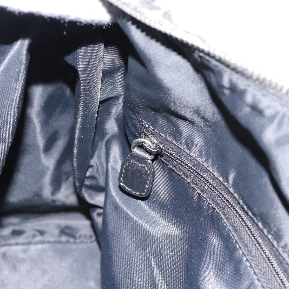 Christian Dior Trotter Canvas Mini Boston Bag Black Silver Auth 152631