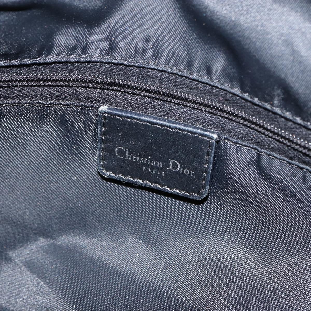 Christian Dior Trotter Canvas Mini Boston Bag Black Silver Auth 152631