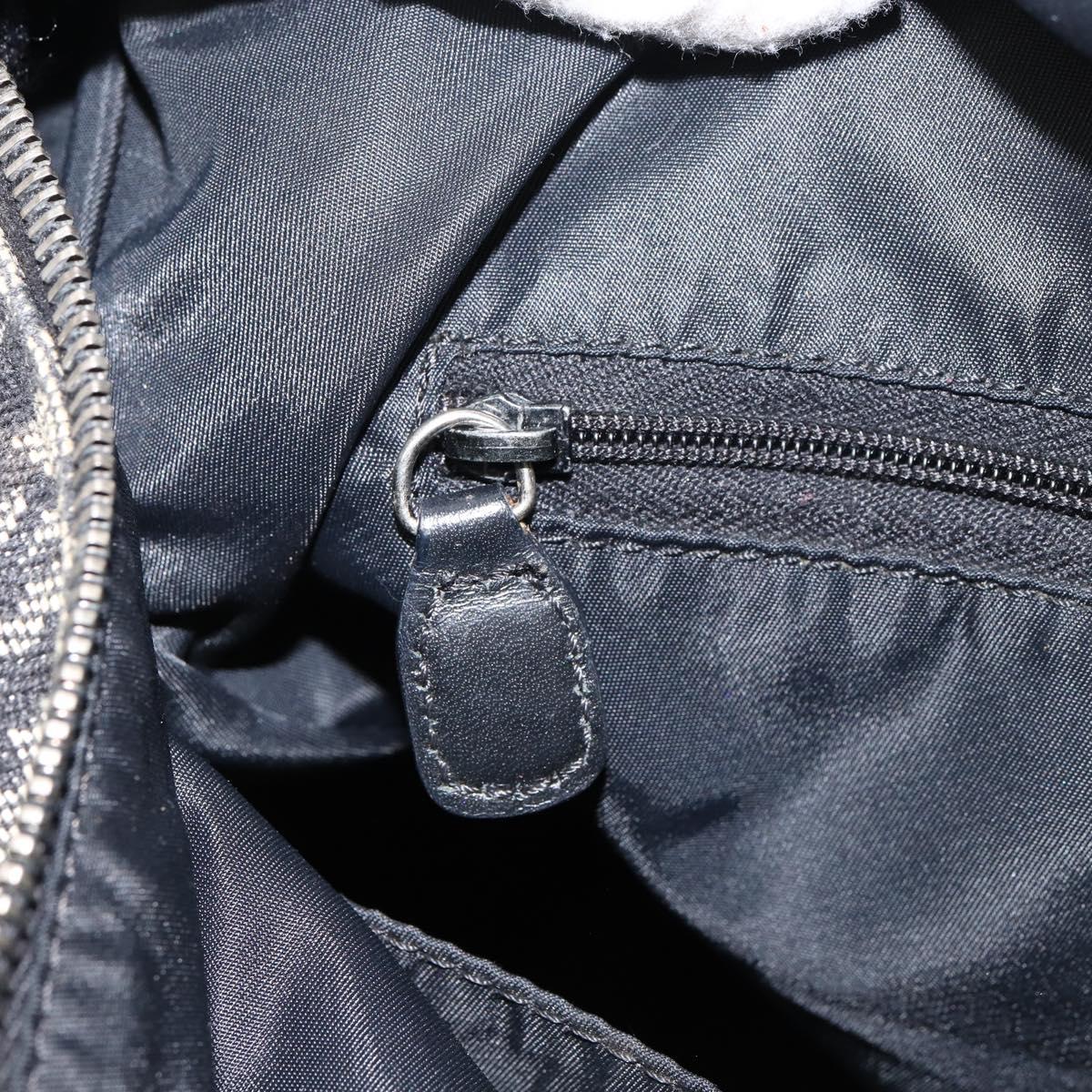 Christian Dior Trotter Canvas Mini Boston Bag Black Silver Auth 152631