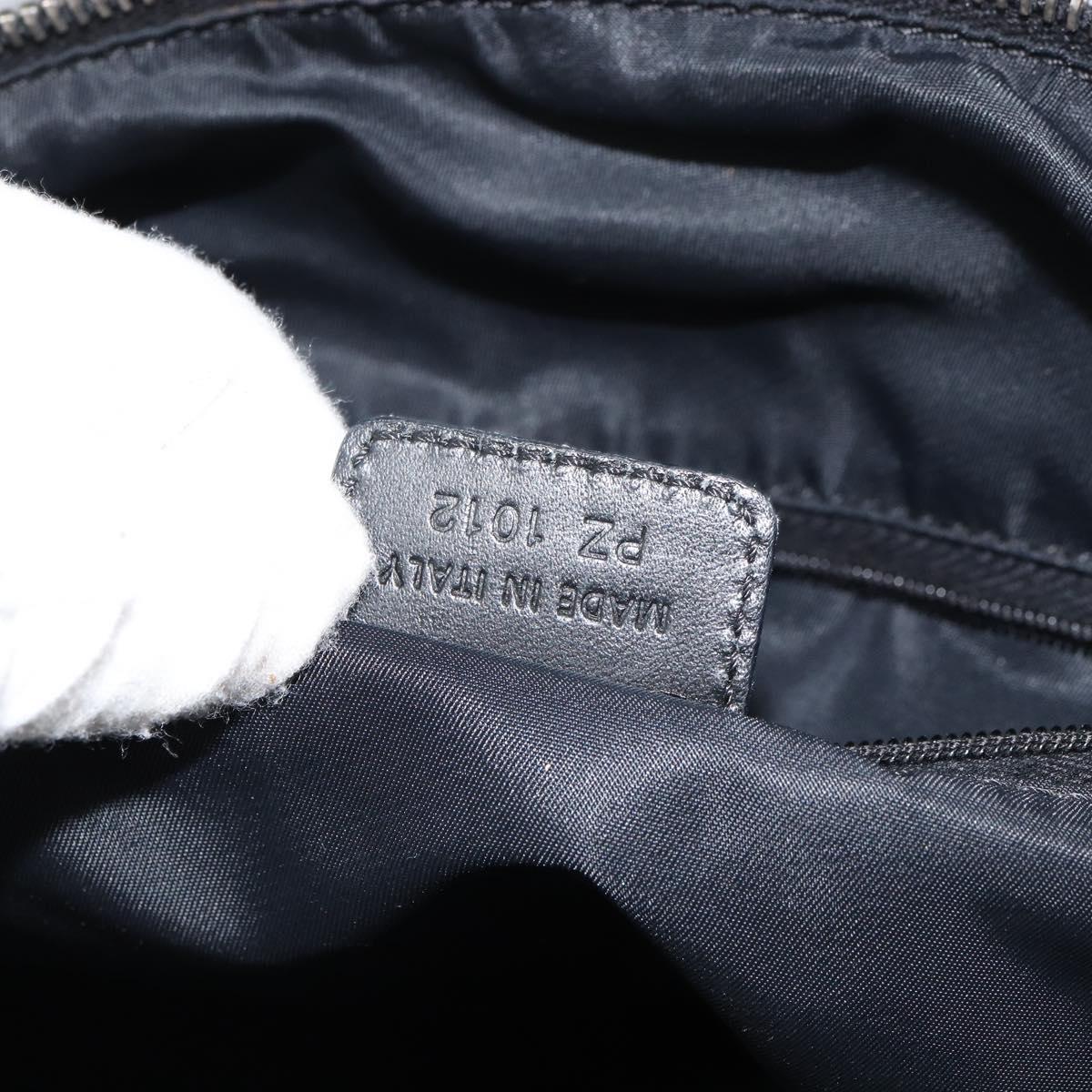 Christian Dior Trotter Canvas Mini Boston Bag Black Silver Auth 152631