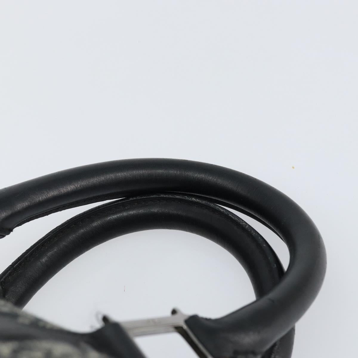 Christian Dior Trotter Canvas Mini Boston Bag Black Silver Auth 152631