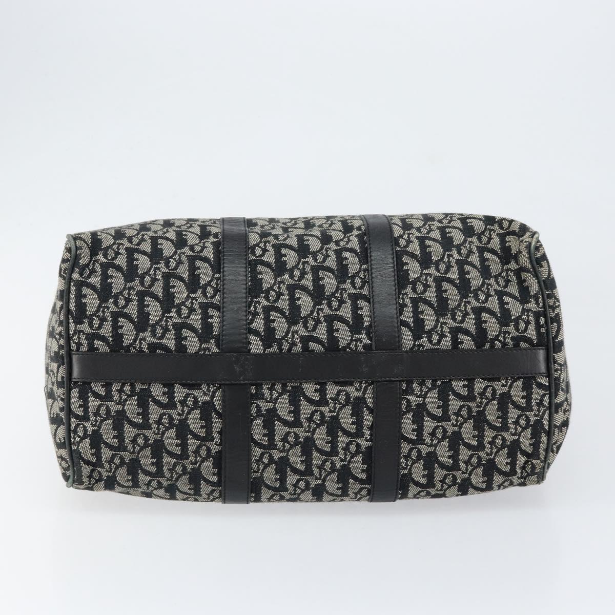 Christian Dior Trotter Canvas Mini Boston Bag Black Silver Auth 152631