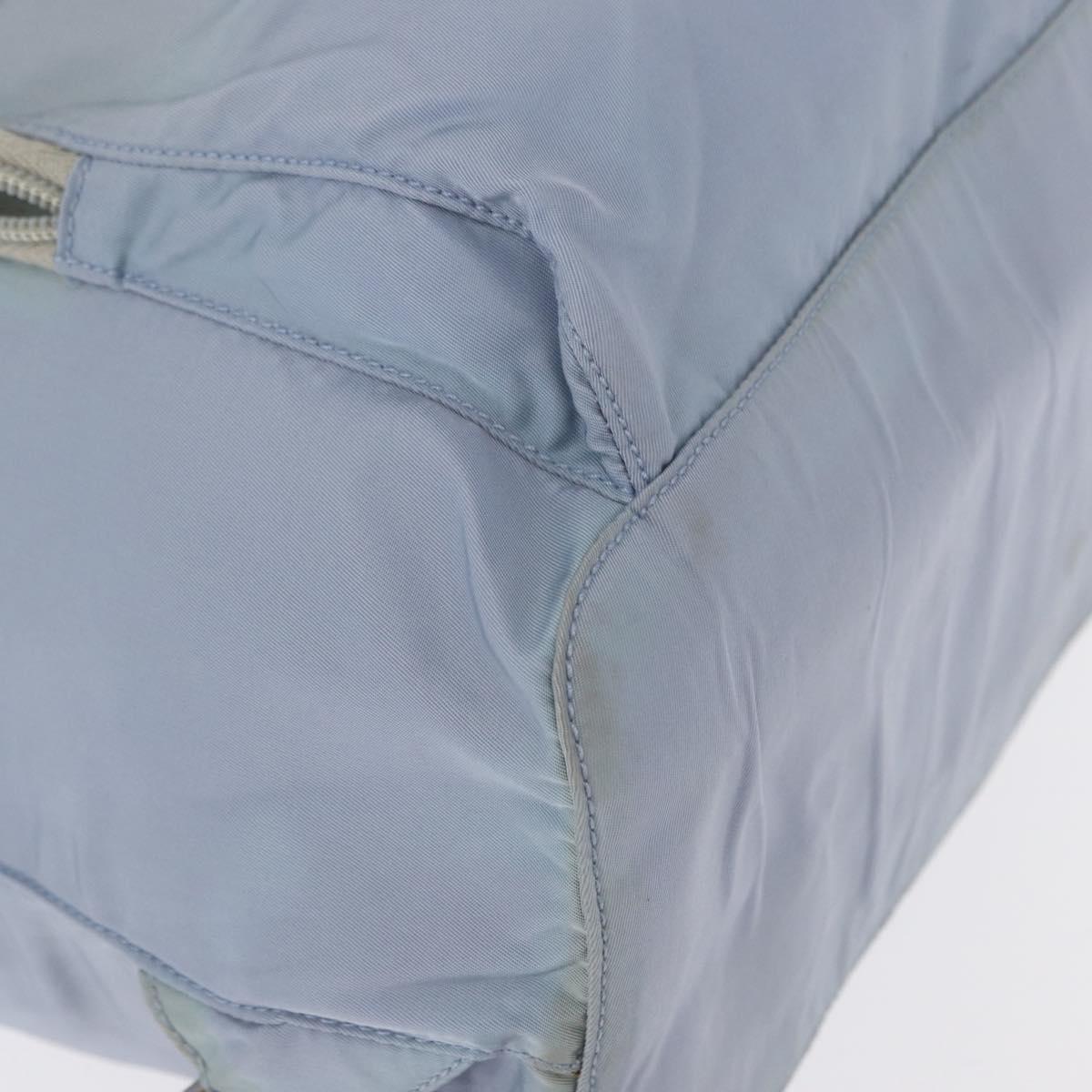 PRADA Backpack Nylon Light Blue Silver Auth 152634