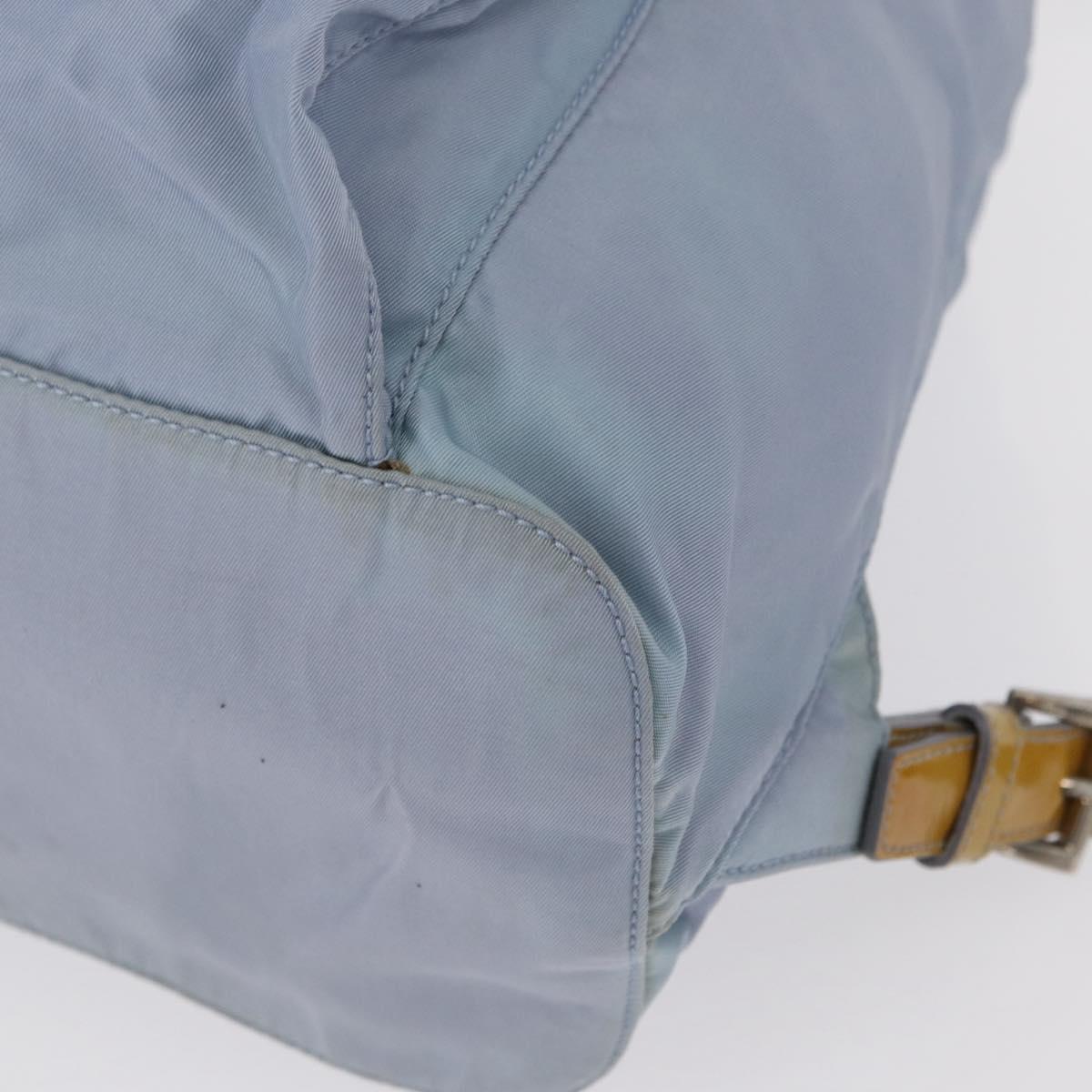 PRADA Backpack Nylon Light Blue Silver Auth 152634