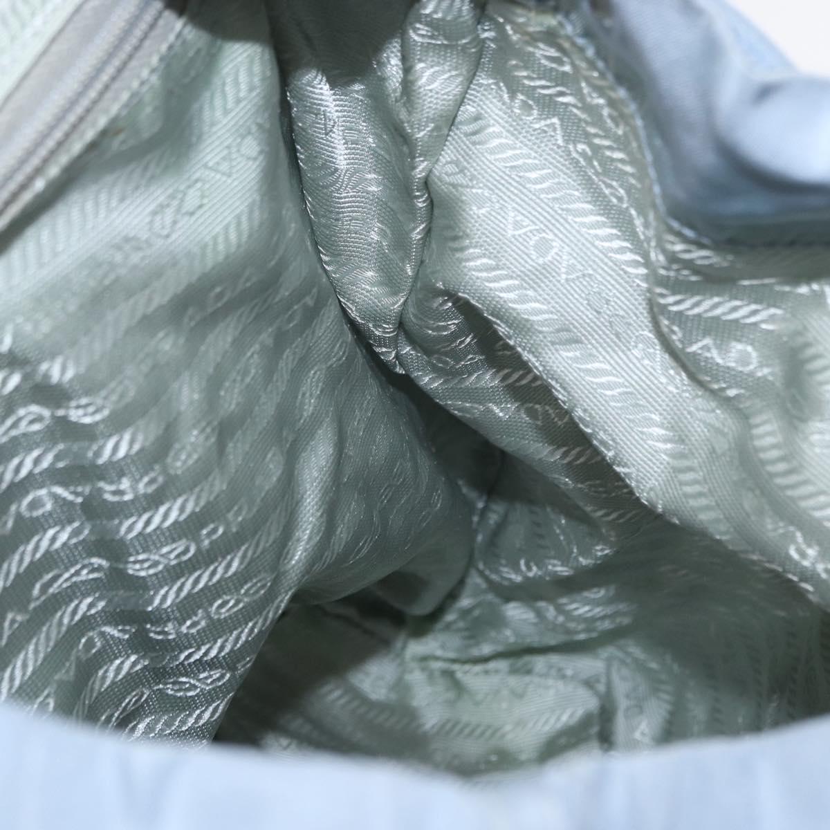 PRADA Backpack Nylon Light Blue Silver Auth 152634