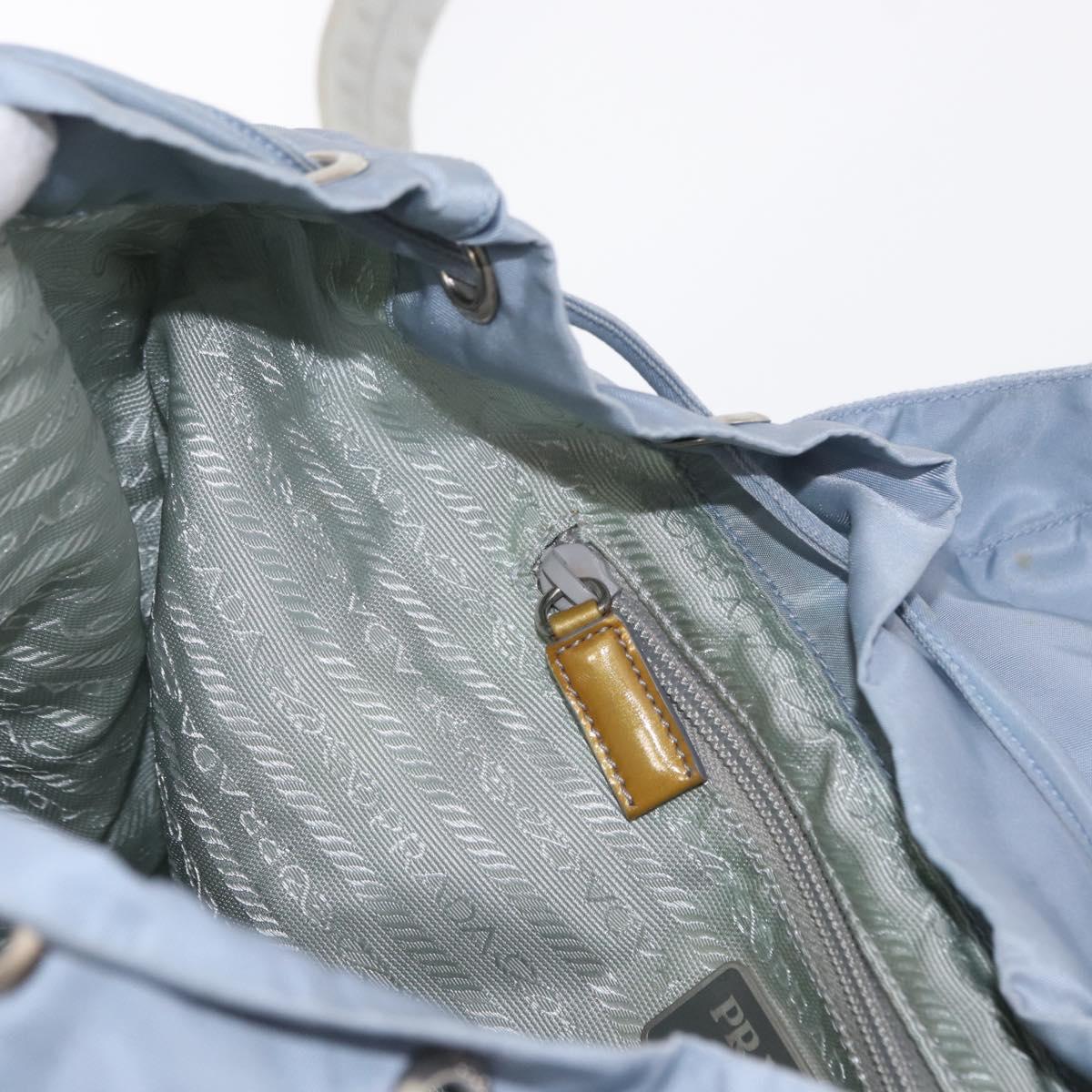 PRADA Backpack Nylon Light Blue Silver Auth 152634