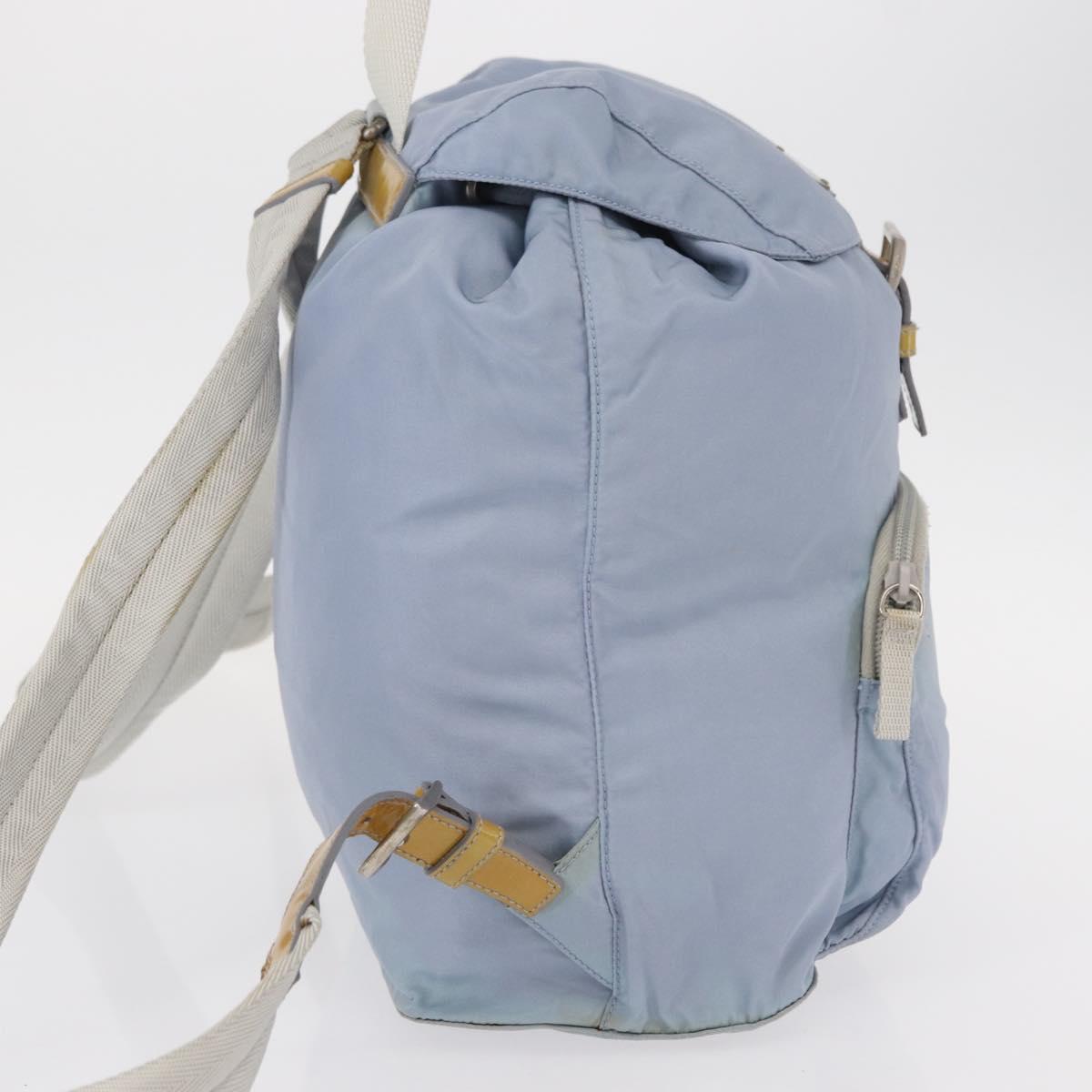 PRADA Backpack Nylon Light Blue Silver Auth 152634