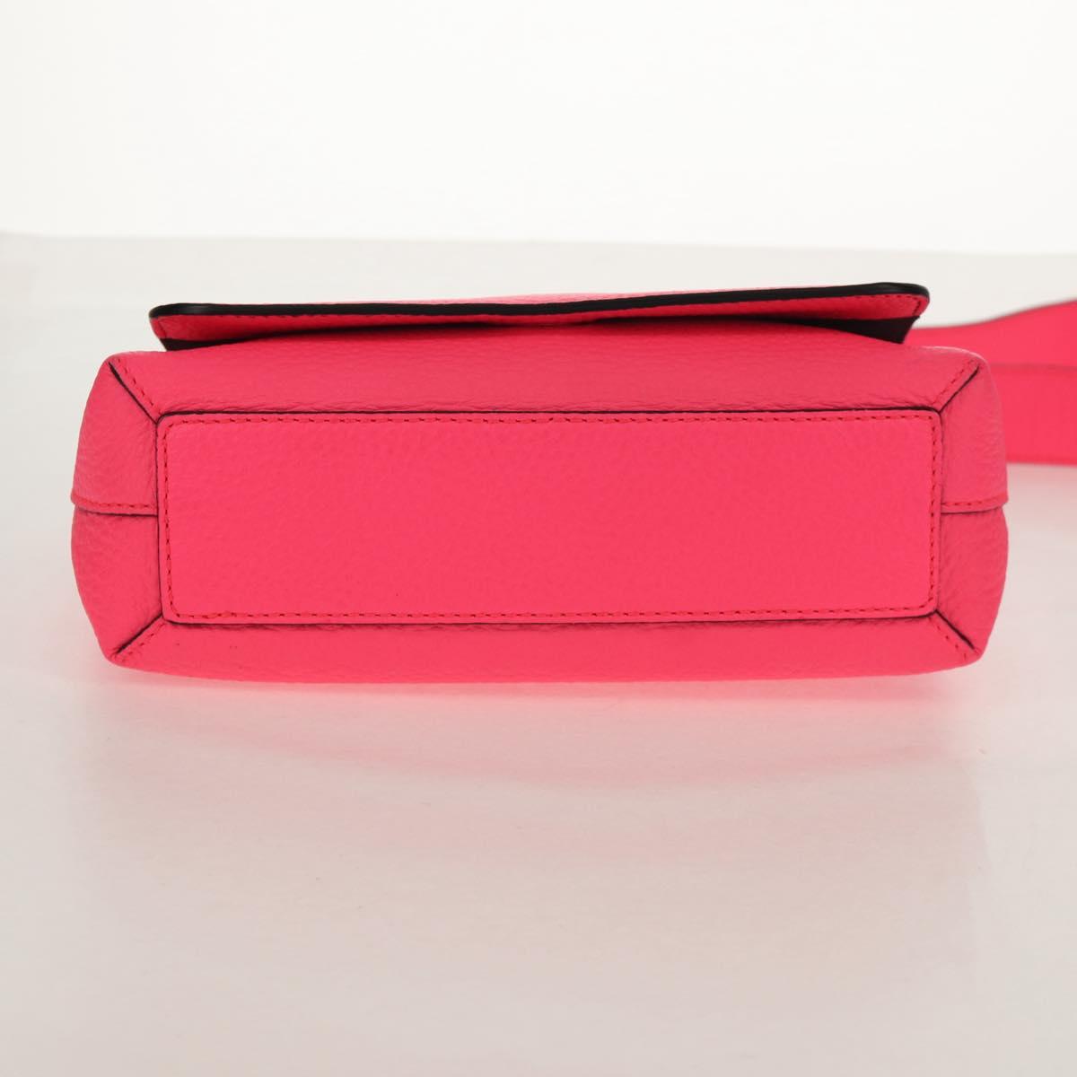 BURBERRY Shoulder Bag Leather Pink Gold Auth 152637A