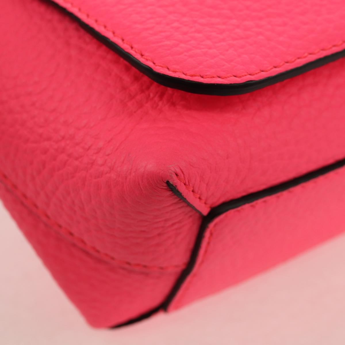 BURBERRY Shoulder Bag Leather Pink Gold Auth 152637A