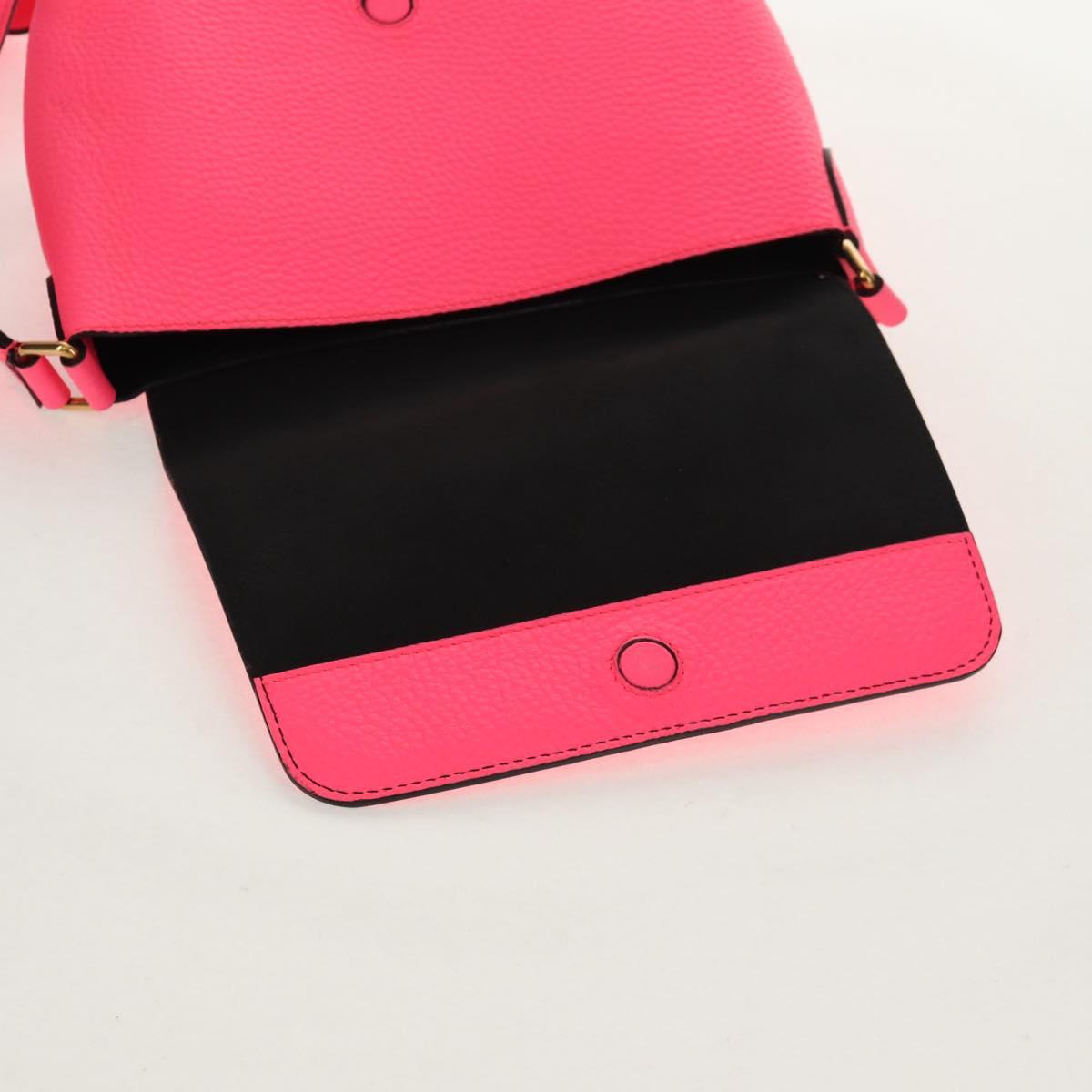 BURBERRY Shoulder Bag Leather Pink Gold Auth 152637A