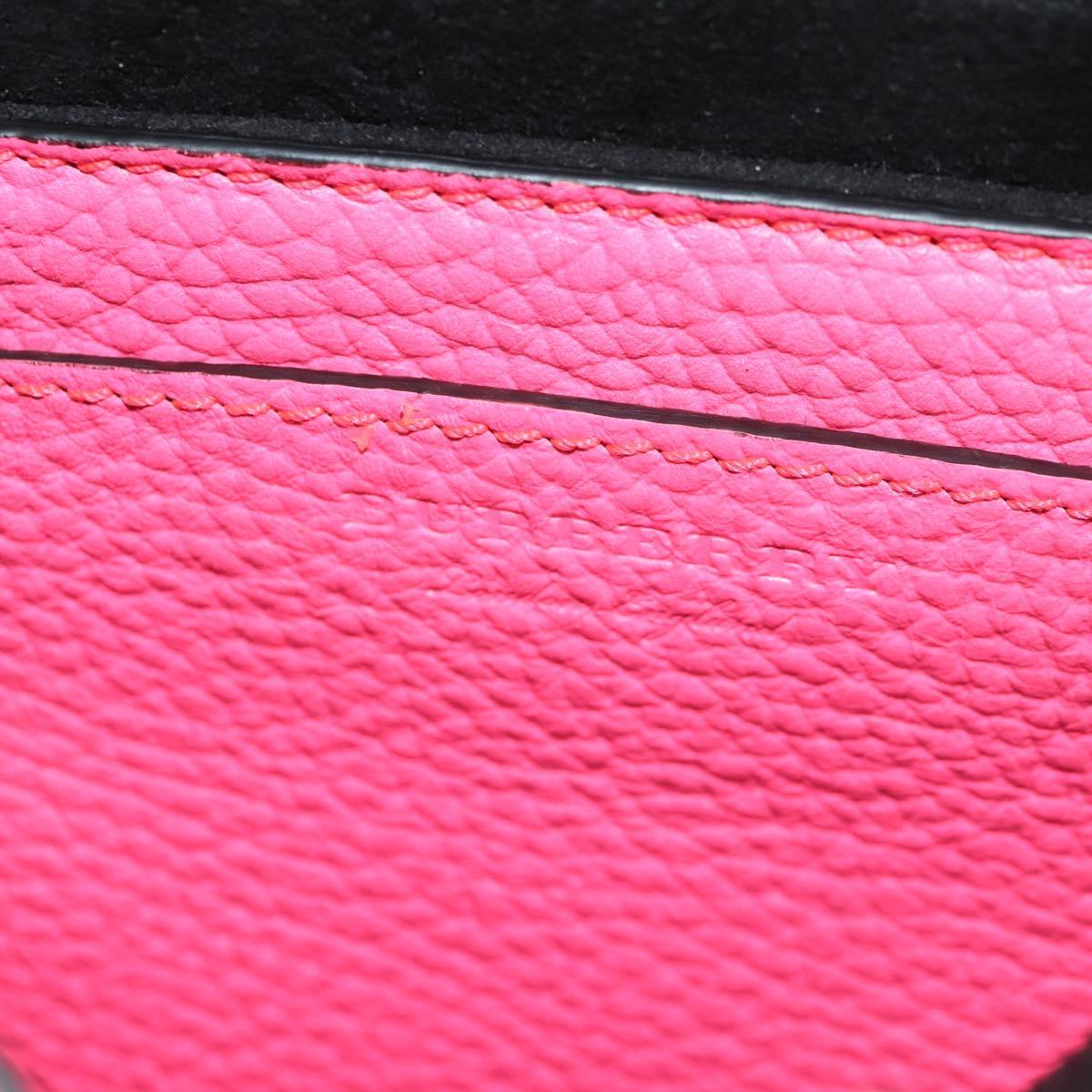 BURBERRY Shoulder Bag Leather Pink Gold Auth 152637A