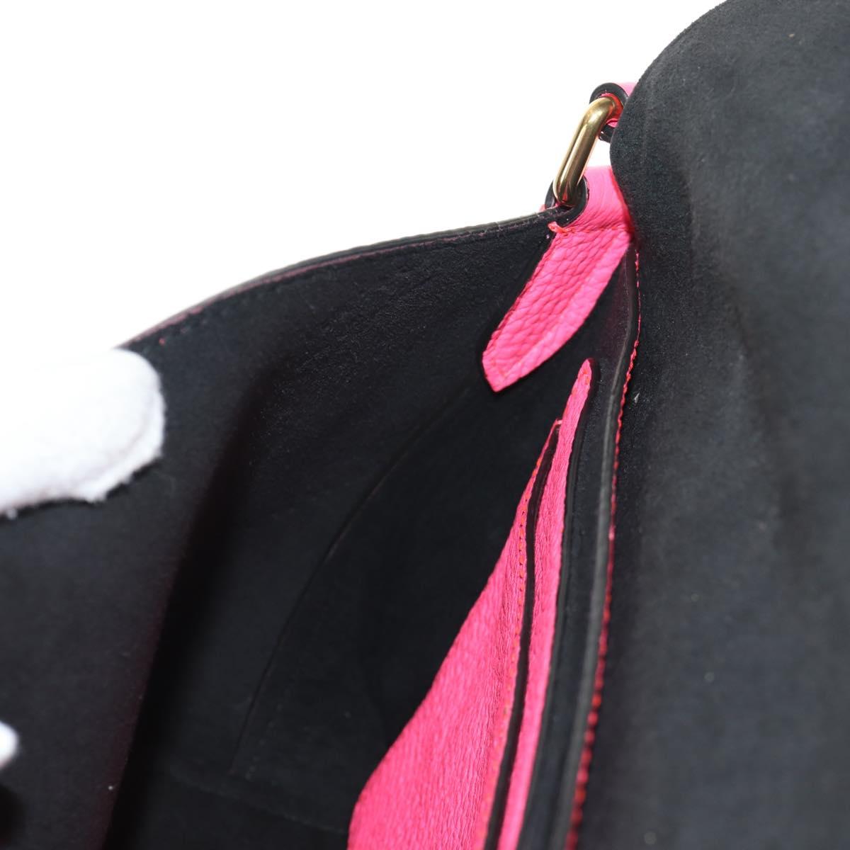 BURBERRY Shoulder Bag Leather Pink Gold Auth 152637A