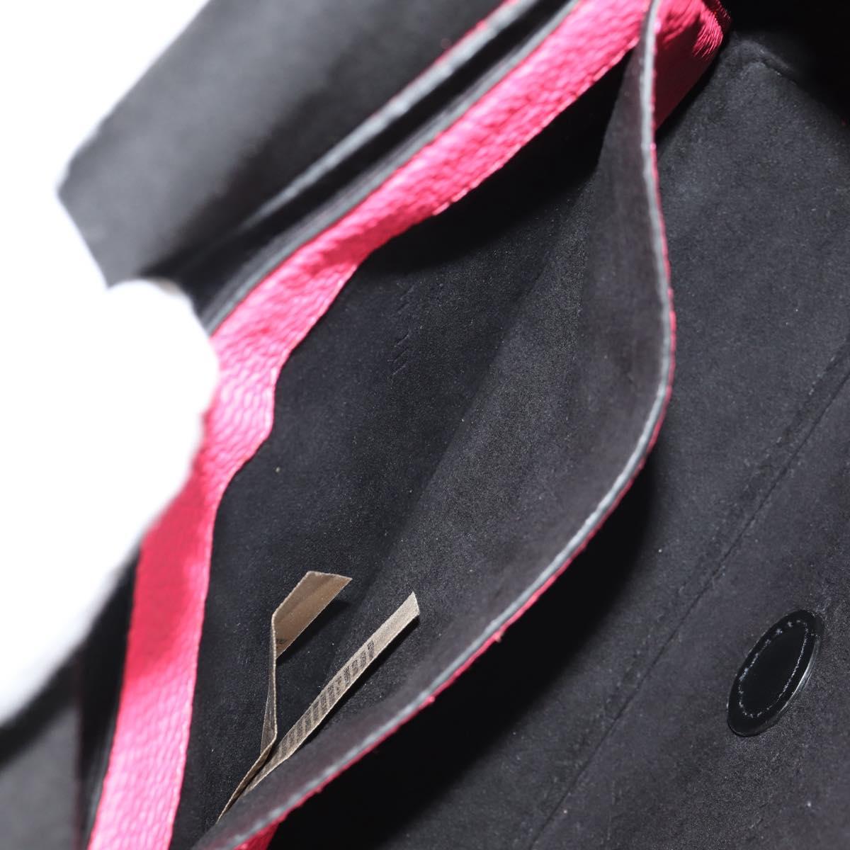 BURBERRY Shoulder Bag Leather Pink Gold Auth 152637A