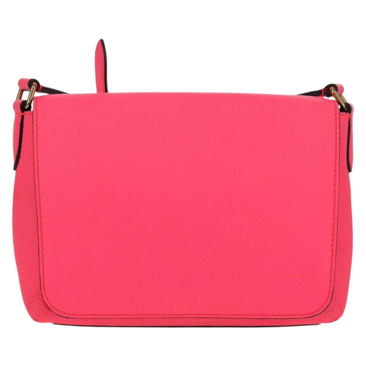 BURBERRY Shoulder Bag Leather Pink Gold Auth 152637A