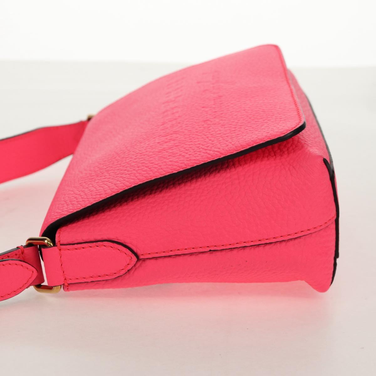 BURBERRY Shoulder Bag Leather Pink Gold Auth 152637A