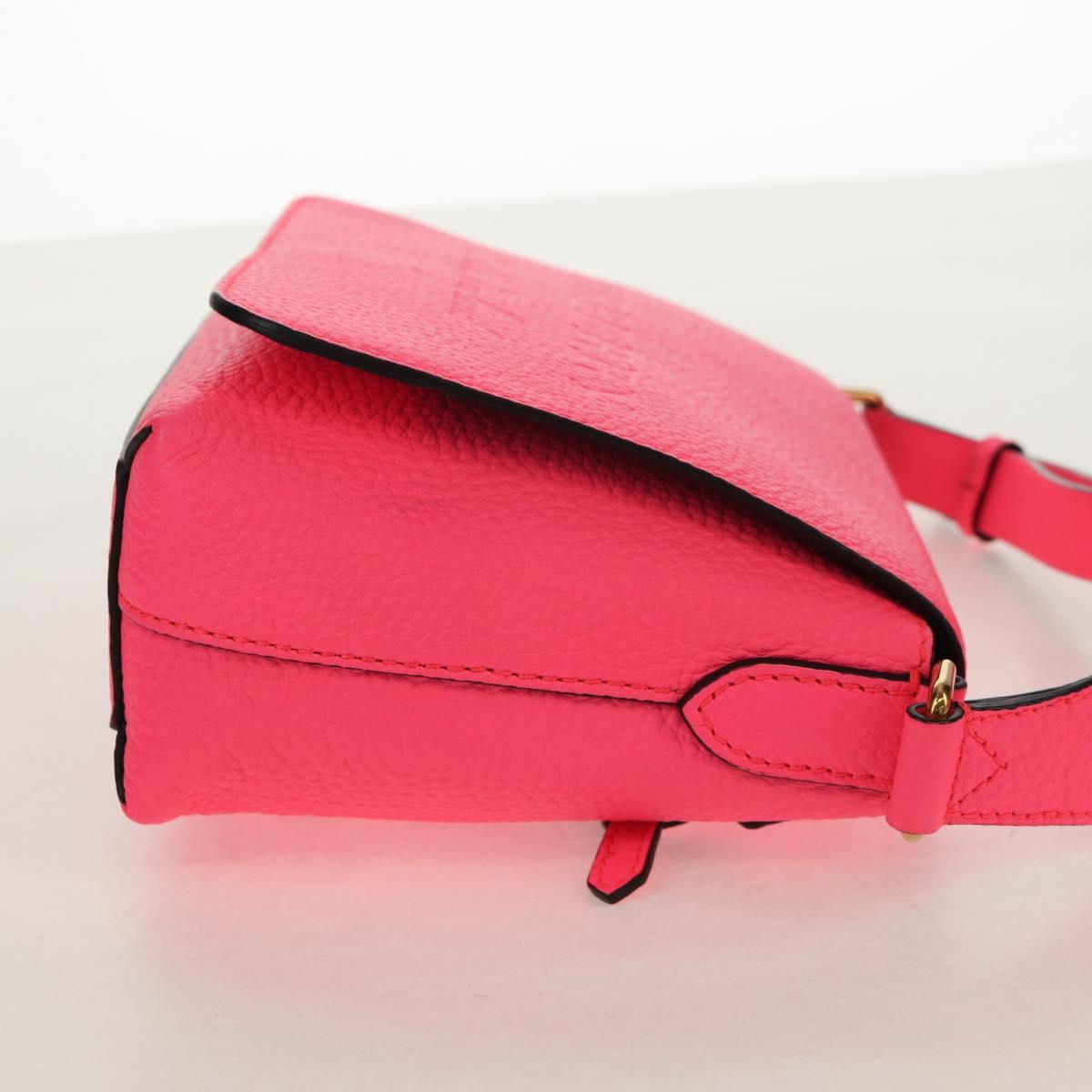 BURBERRY Shoulder Bag Leather Pink Gold Auth 152637A