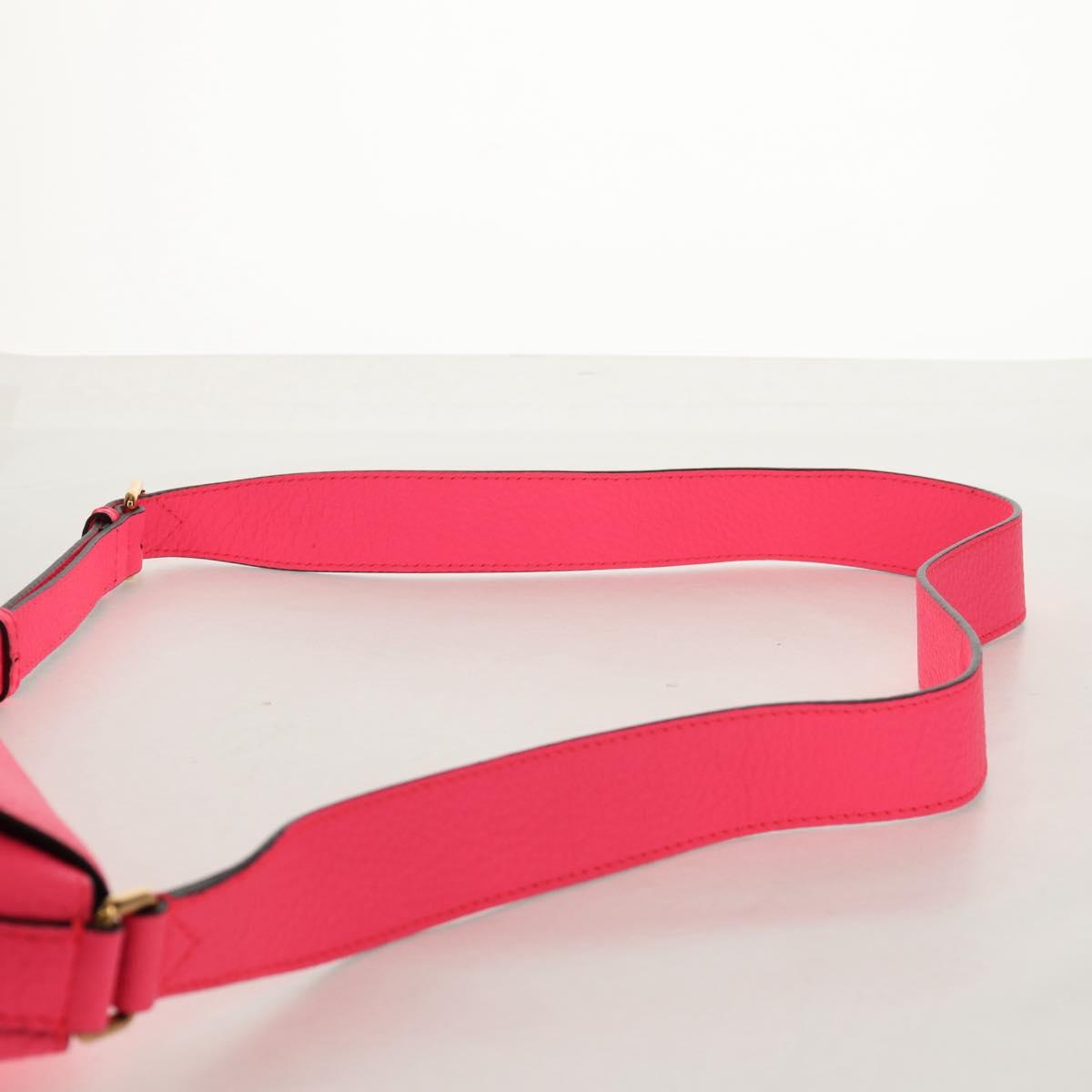 BURBERRY Shoulder Bag Leather Pink Gold Auth 152637A