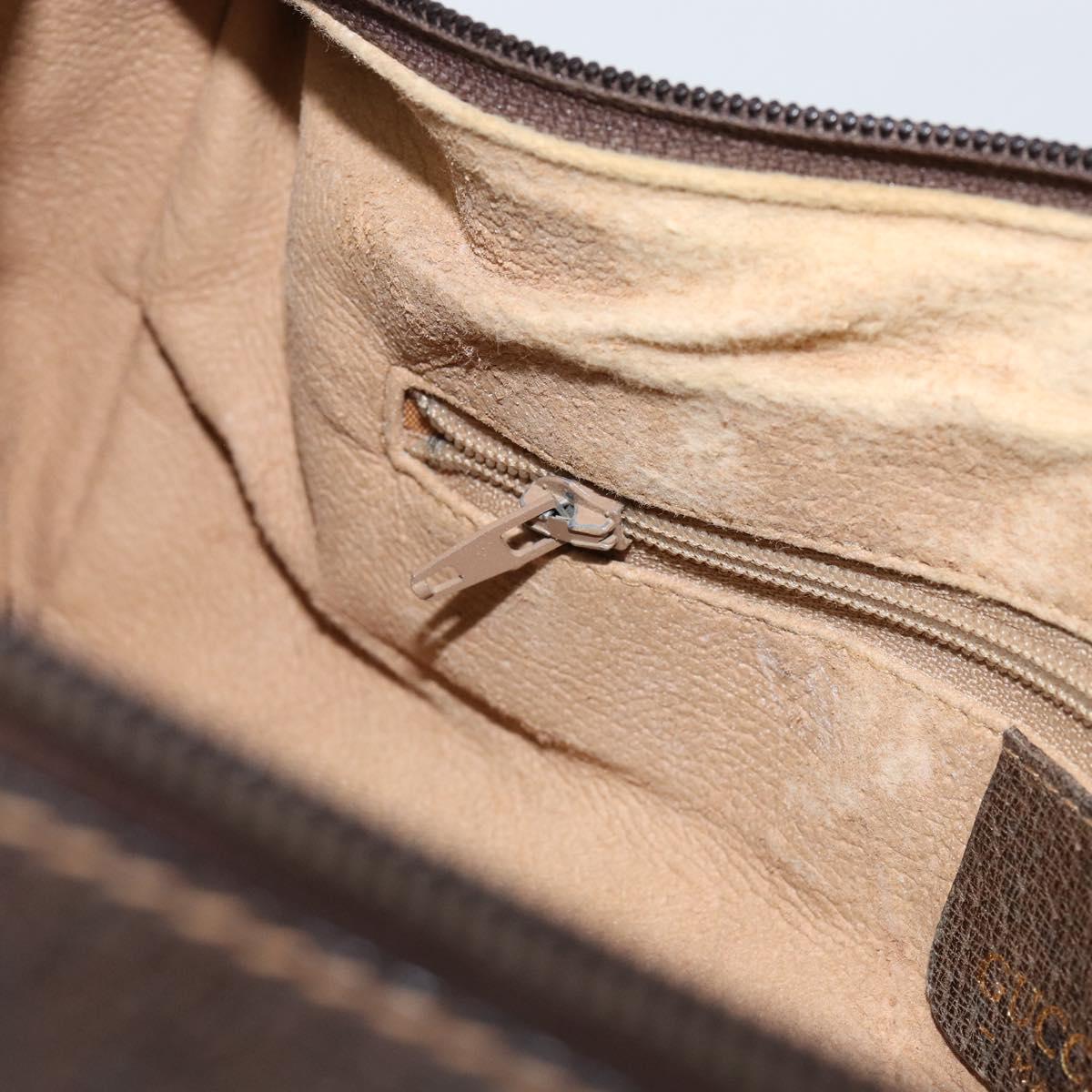 GUCCI GG Supreme Web Sherry Line Bag PVC Beige Gold Red 010 378 Auth 152639