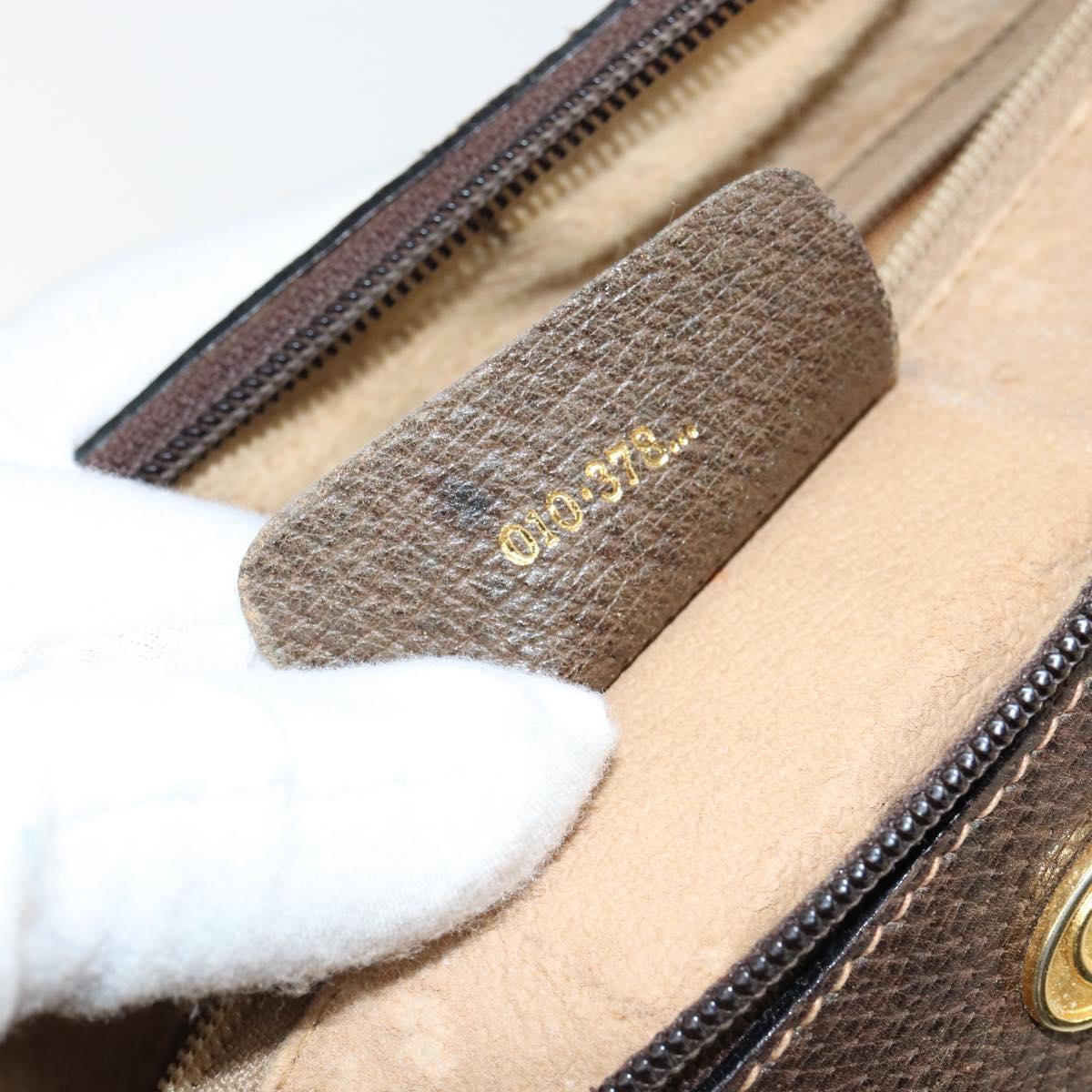 GUCCI GG Supreme Web Sherry Line Bag PVC Beige Gold Red 010 378 Auth 152639