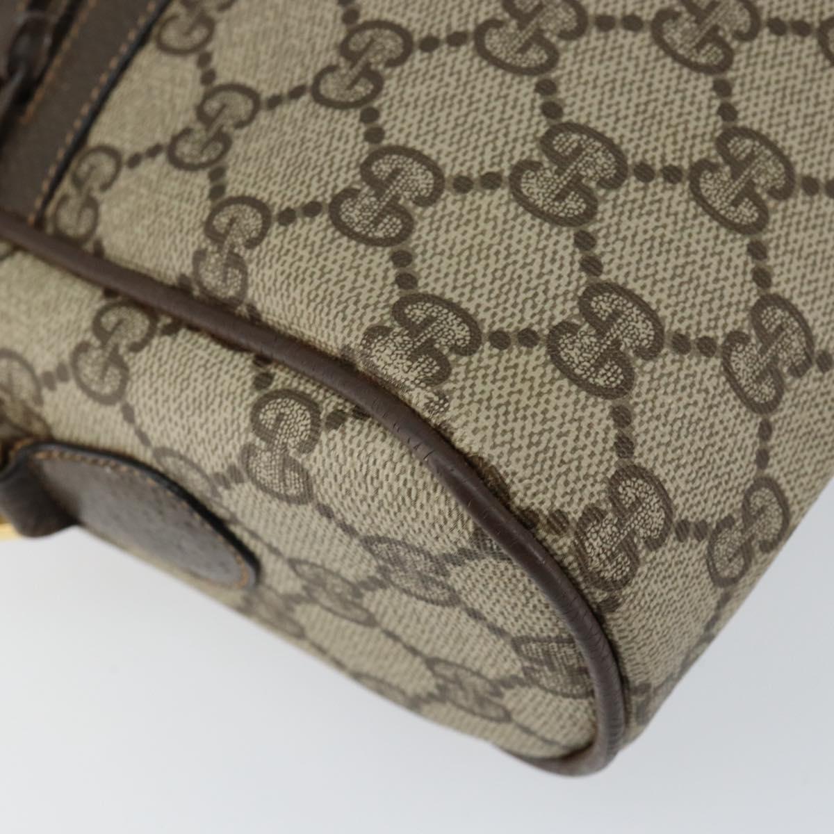 GUCCI GG Supreme Web Sherry Line Bag PVC Beige Gold Red 14 02 005 Auth 152641