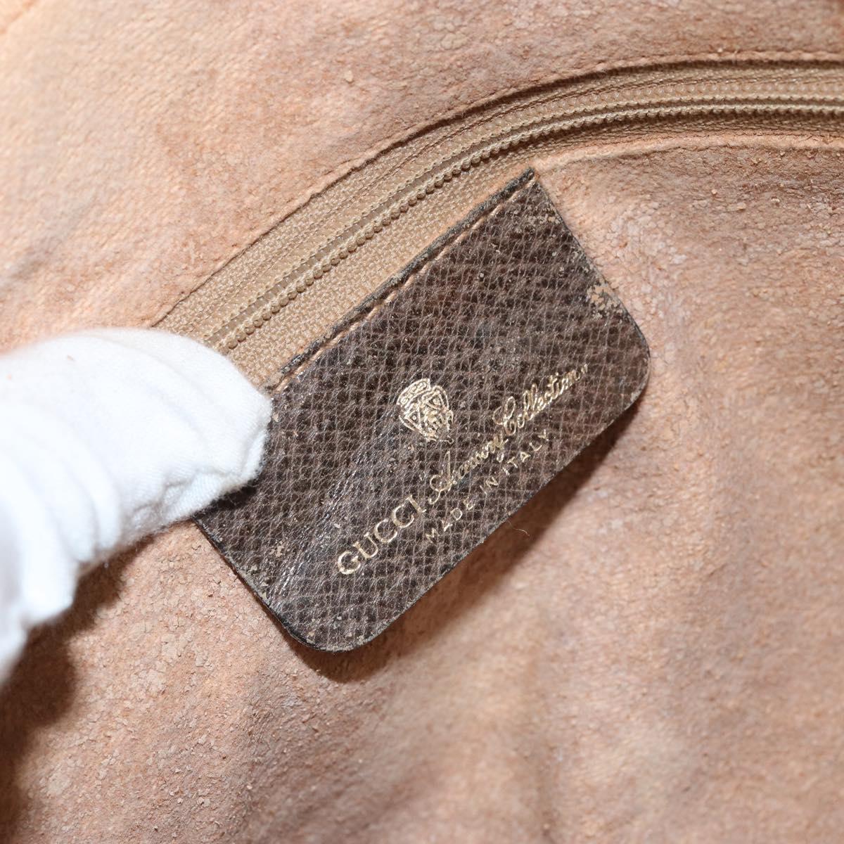 GUCCI GG Supreme Web Sherry Line Bag PVC Beige Gold Red 14 02 005 Auth 152641