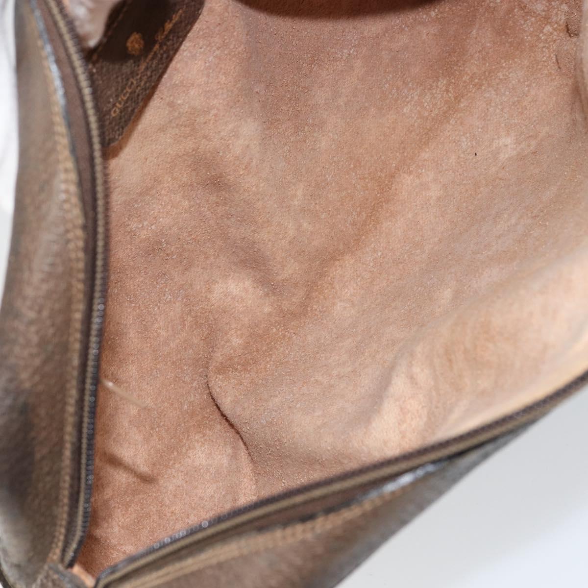 GUCCI GG Supreme Web Sherry Line Bag PVC Beige Gold Red 14 02 005 Auth 152641