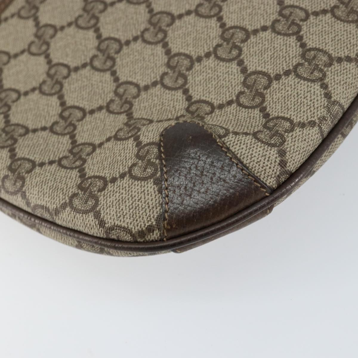 GUCCI GG Supreme Web Sherry Line Bag PVC Beige Gold Red 904 02 026 Auth 152644