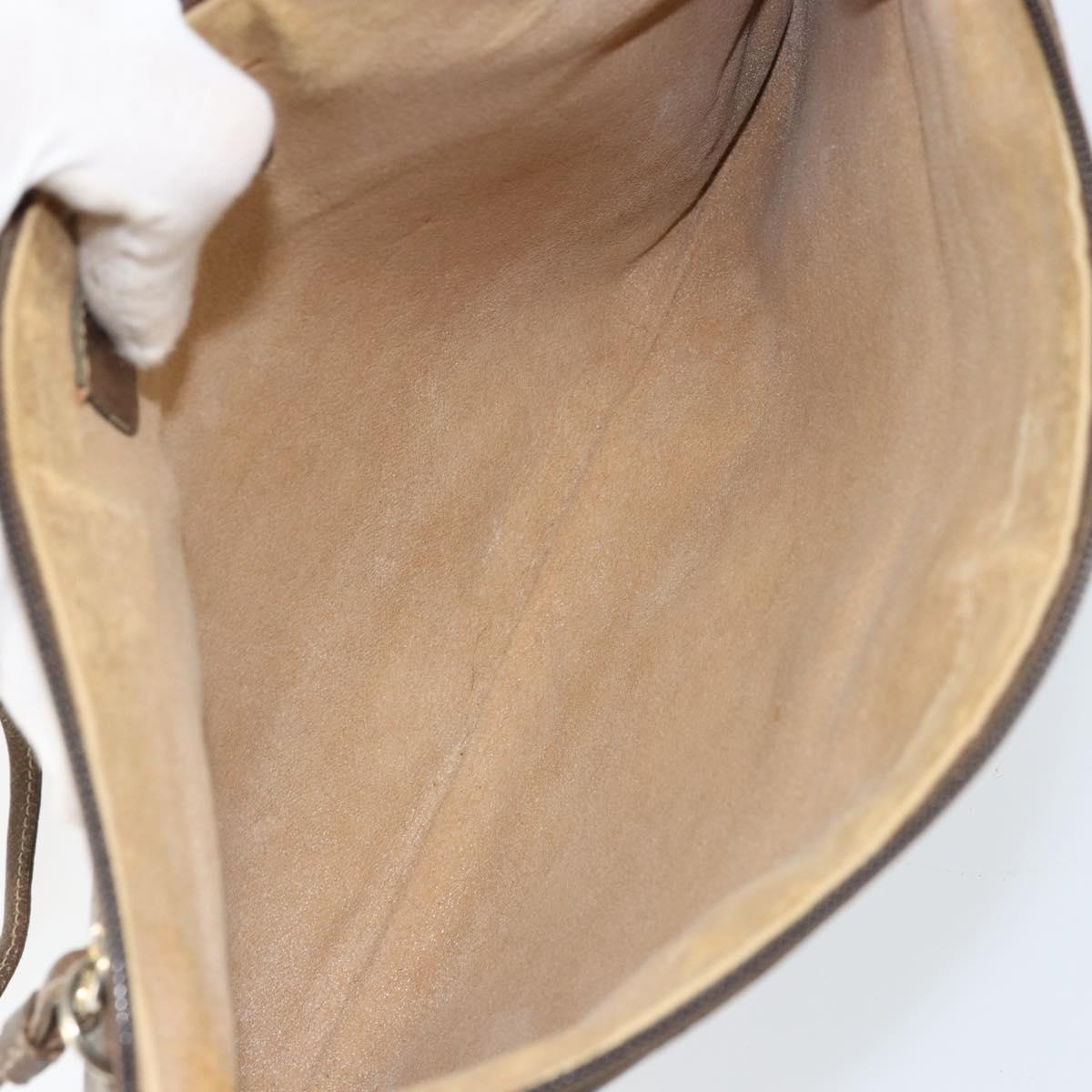 GUCCI GG Supreme Web Sherry Line Bag PVC Beige Gold Red 904 02 026 Auth 152644