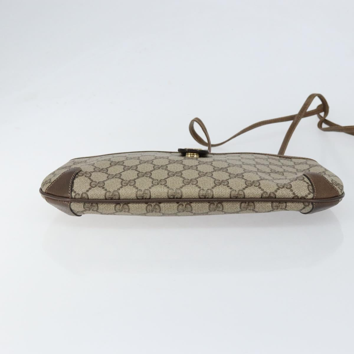 GUCCI GG Supreme Web Sherry Line Bag PVC Beige Gold Red 904 02 026 Auth 152644