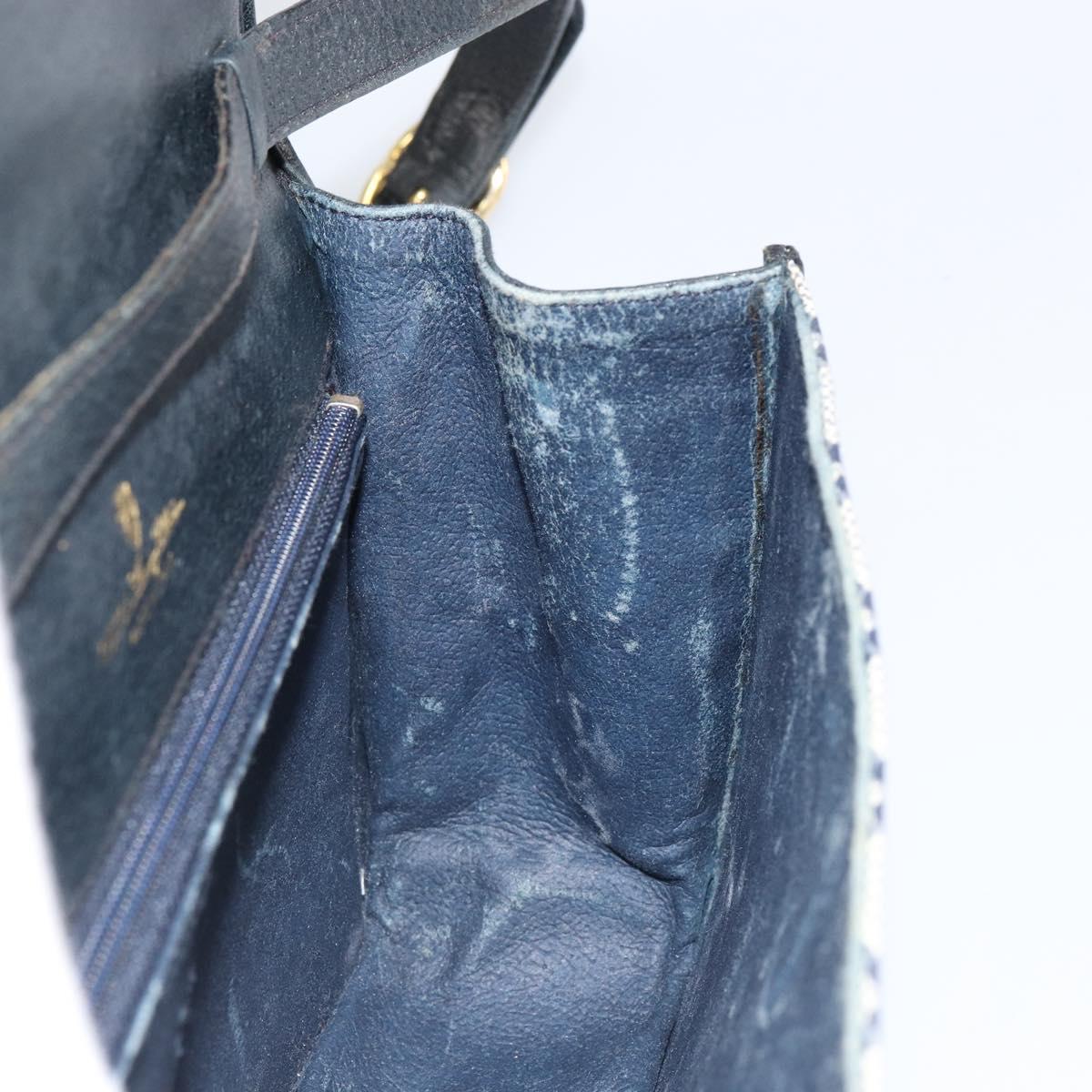 GUCCI GG Supreme Sherry Line Shoulder Bag PVC Navy Gold Red Auth 152645