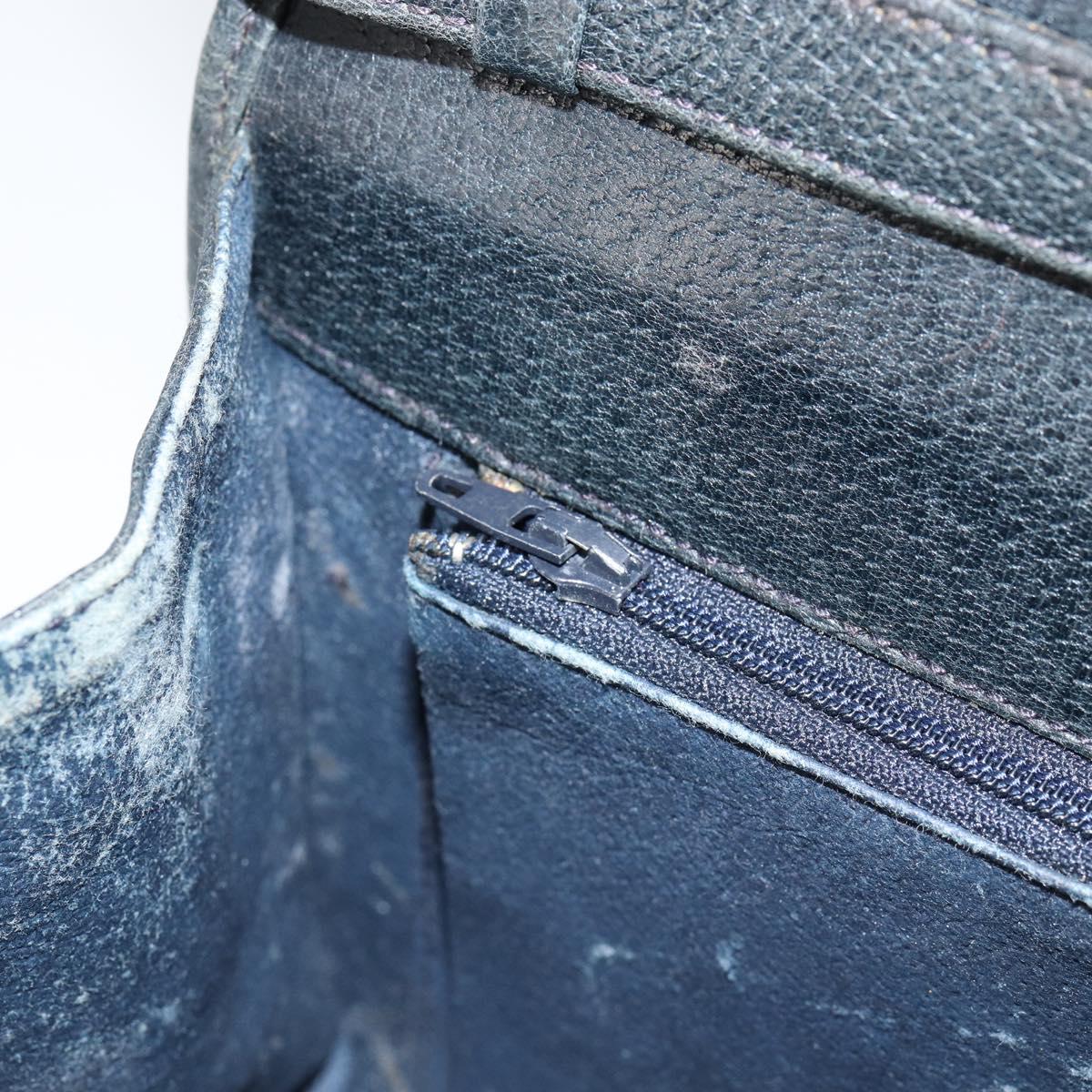 GUCCI GG Supreme Sherry Line Shoulder Bag PVC Navy Gold Red Auth 152645