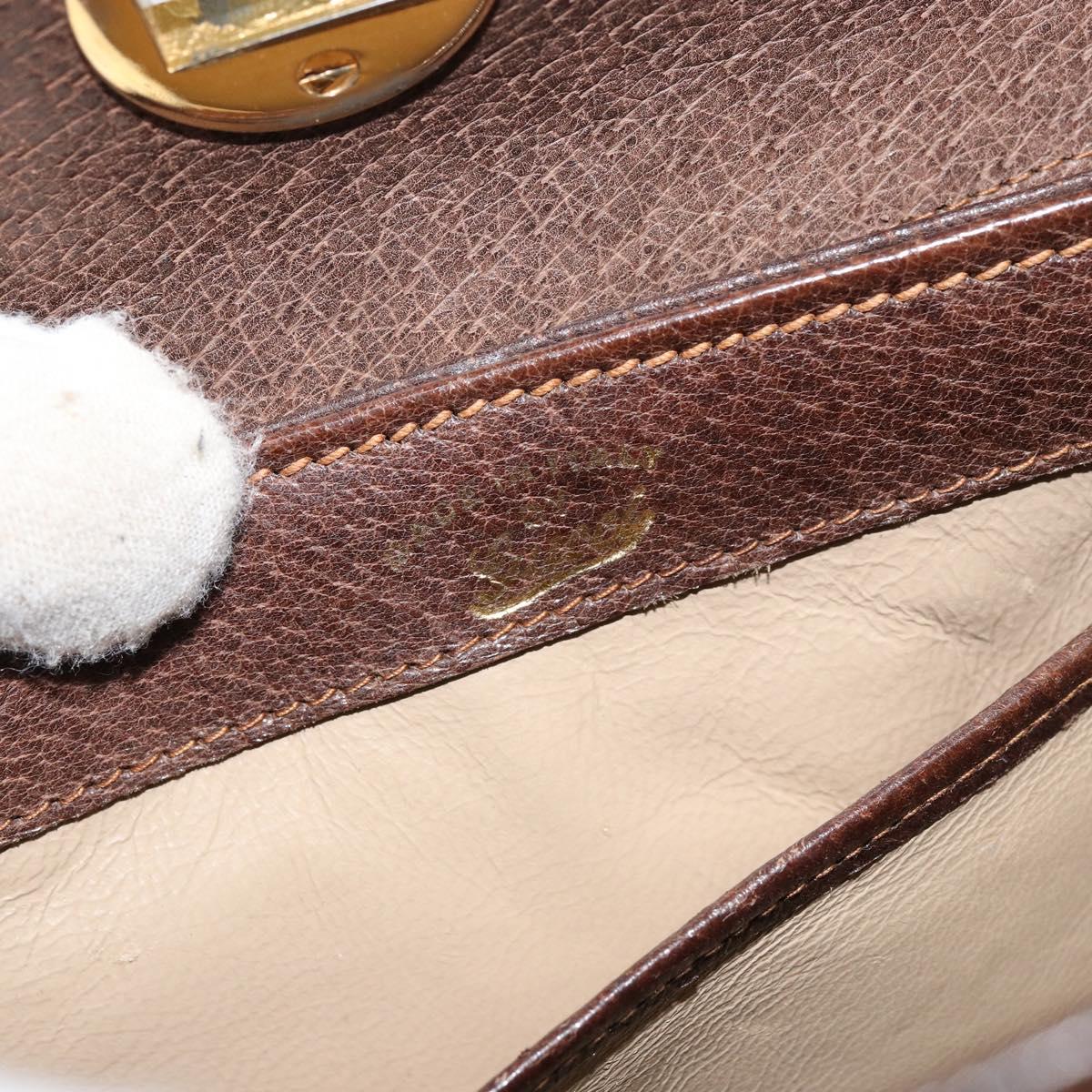 GUCCI GG Canvas Hand Bag Beige Gold Auth 152647