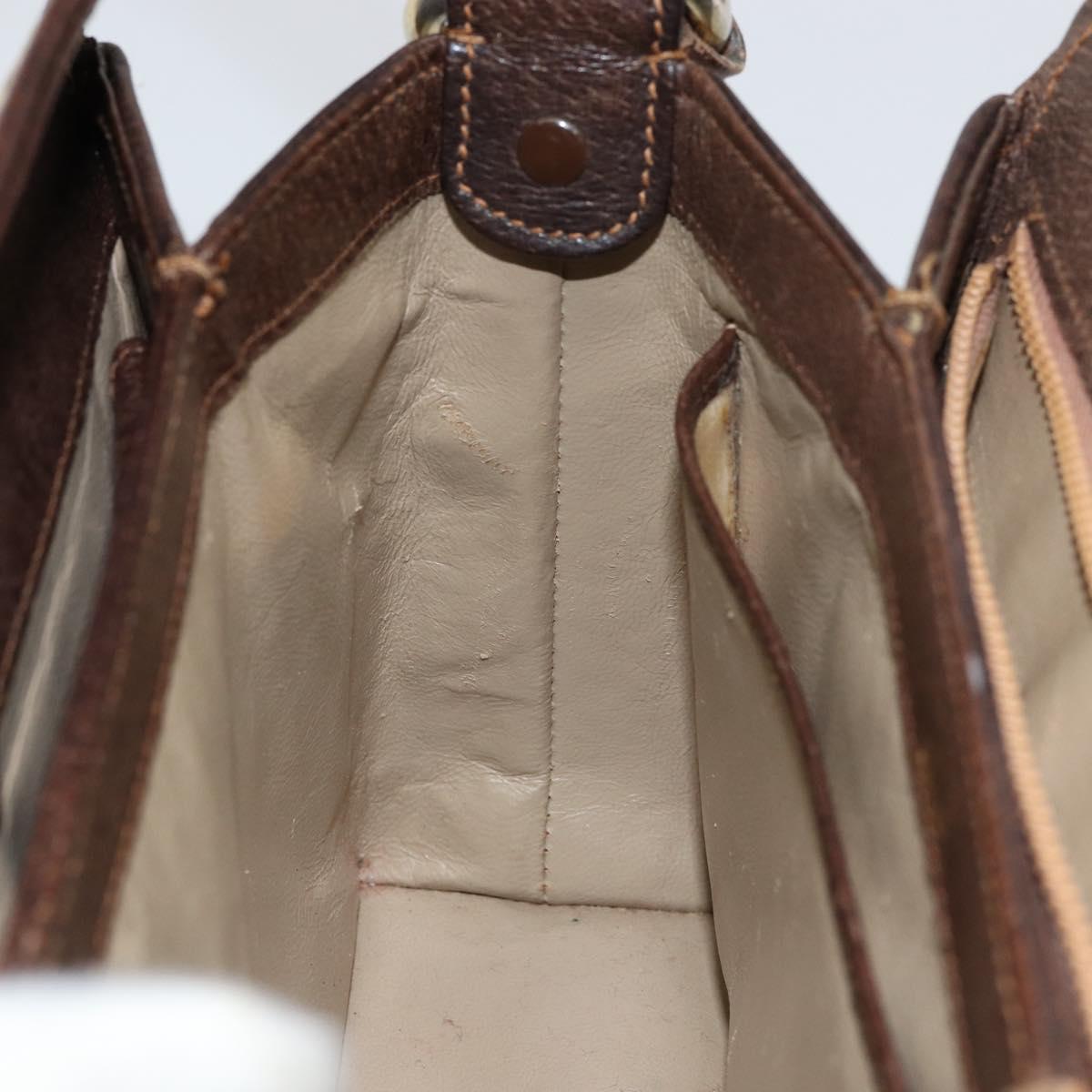 GUCCI GG Canvas Hand Bag Beige Gold Auth 152647