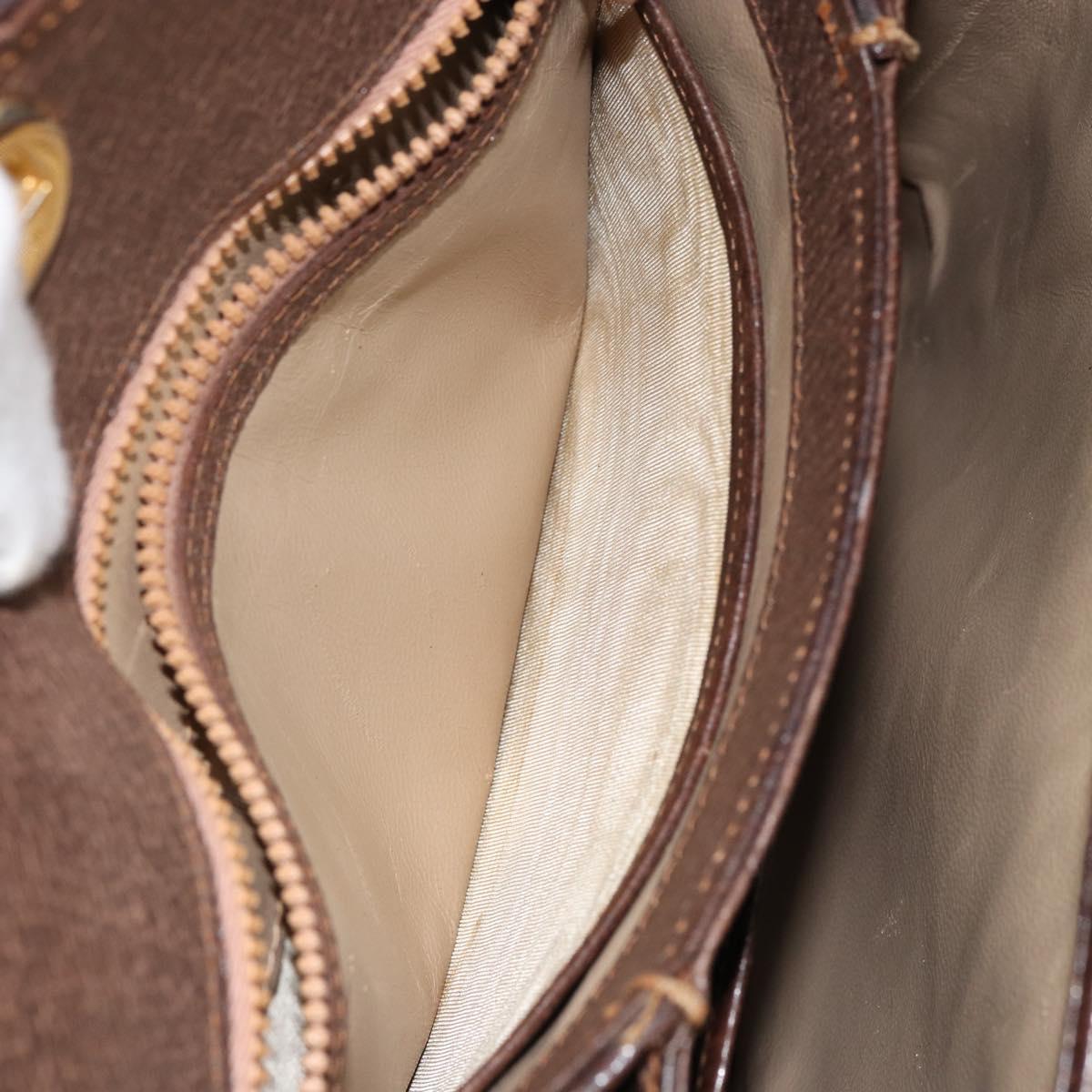 GUCCI GG Canvas Hand Bag Beige Gold Auth 152647