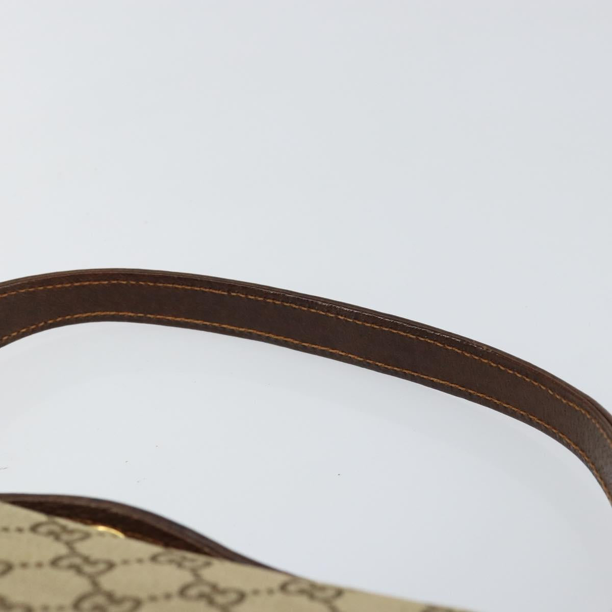 GUCCI GG Canvas Hand Bag Beige Gold Auth 152647