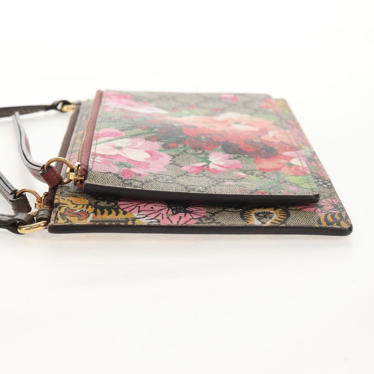 GUCCI GG Supreme Shoulder Bag PVC Beige Gold 454111 Auth 152649AM