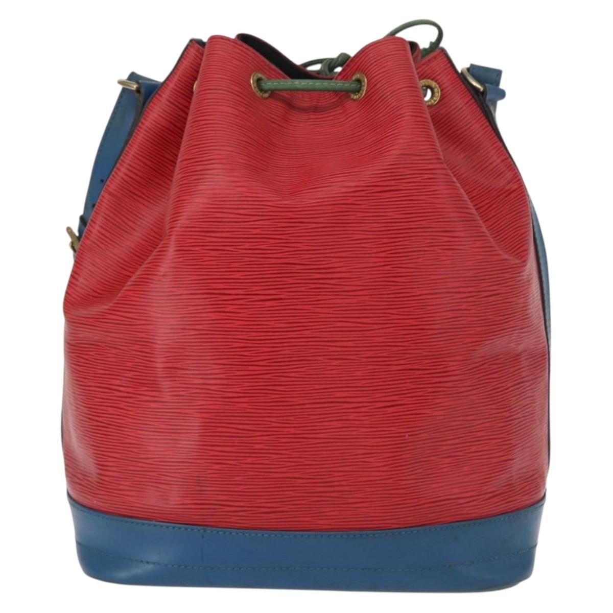 LOUIS VUITTON Epi Tricolor Noe Shoulder Bag Blue Red Green M44082 LV Auth 152652