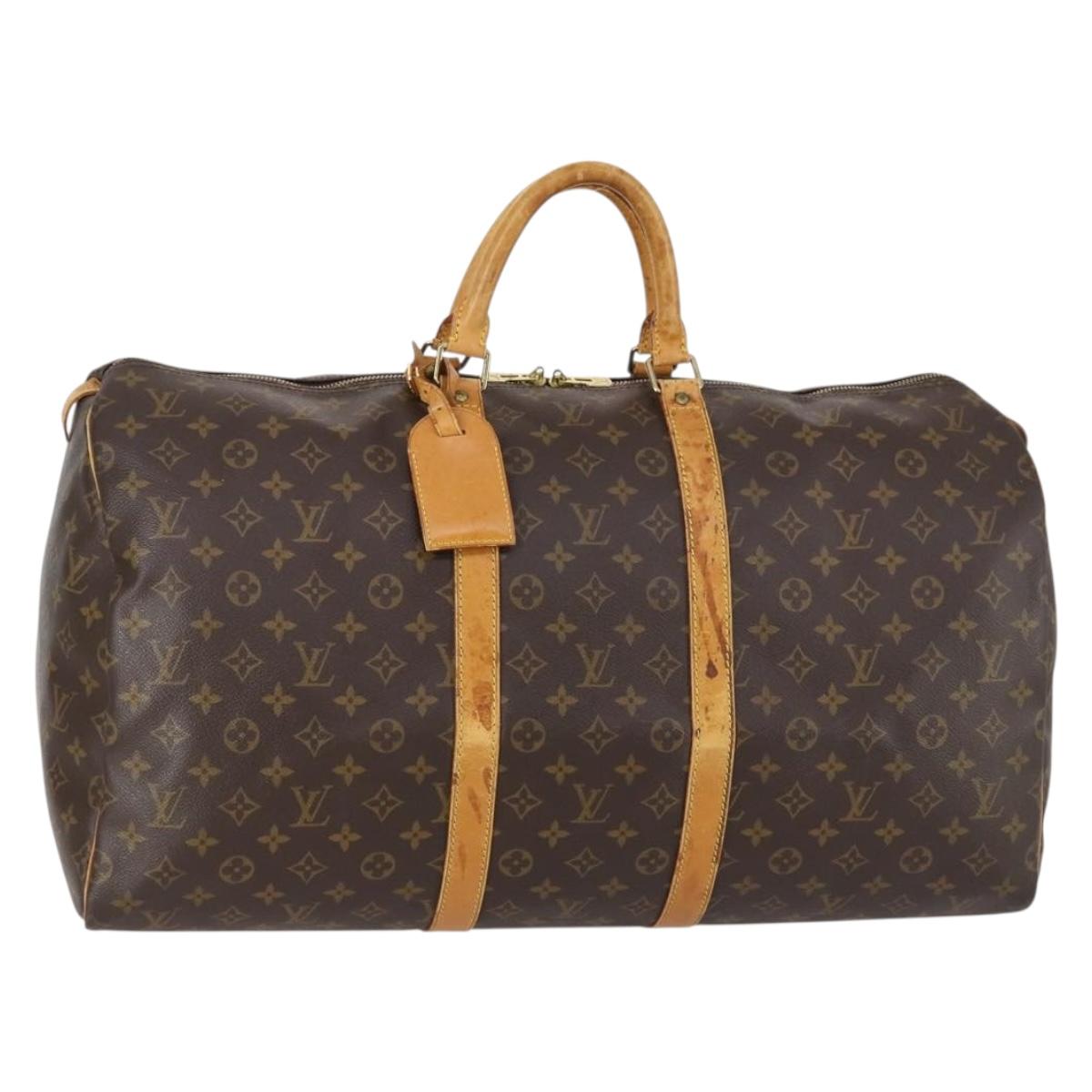 LOUIS VUITTON Monogram Keepall 55 Boston Bag M41424 LV Auth 152656